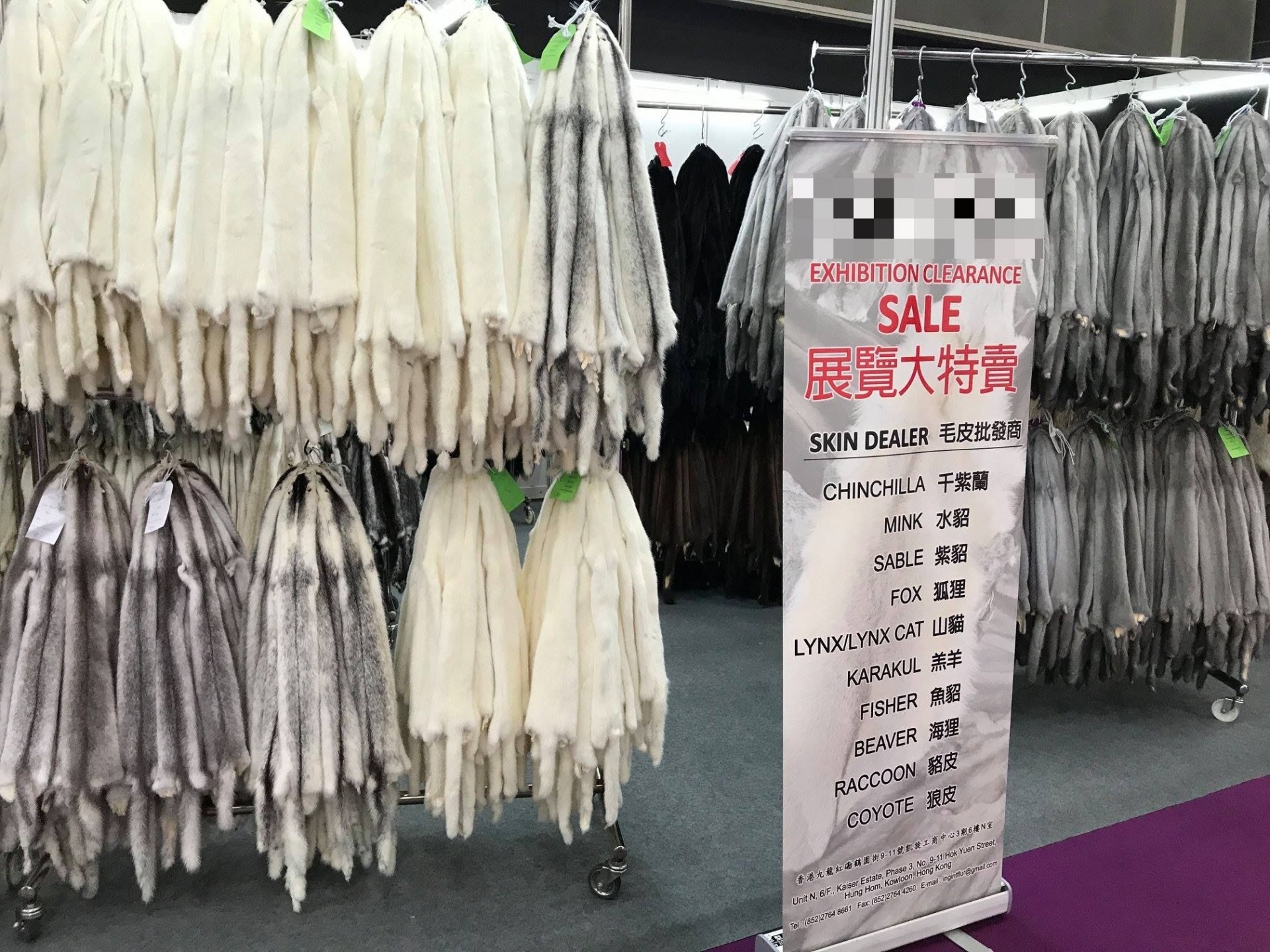 今年年初國際毛皮時裝展覽會中,展出大量不同動物皮草。(動物解放FB專頁) 今年年初國際毛皮時裝展覽會中,展出大量不同動物皮草。(動物解放FB專頁)