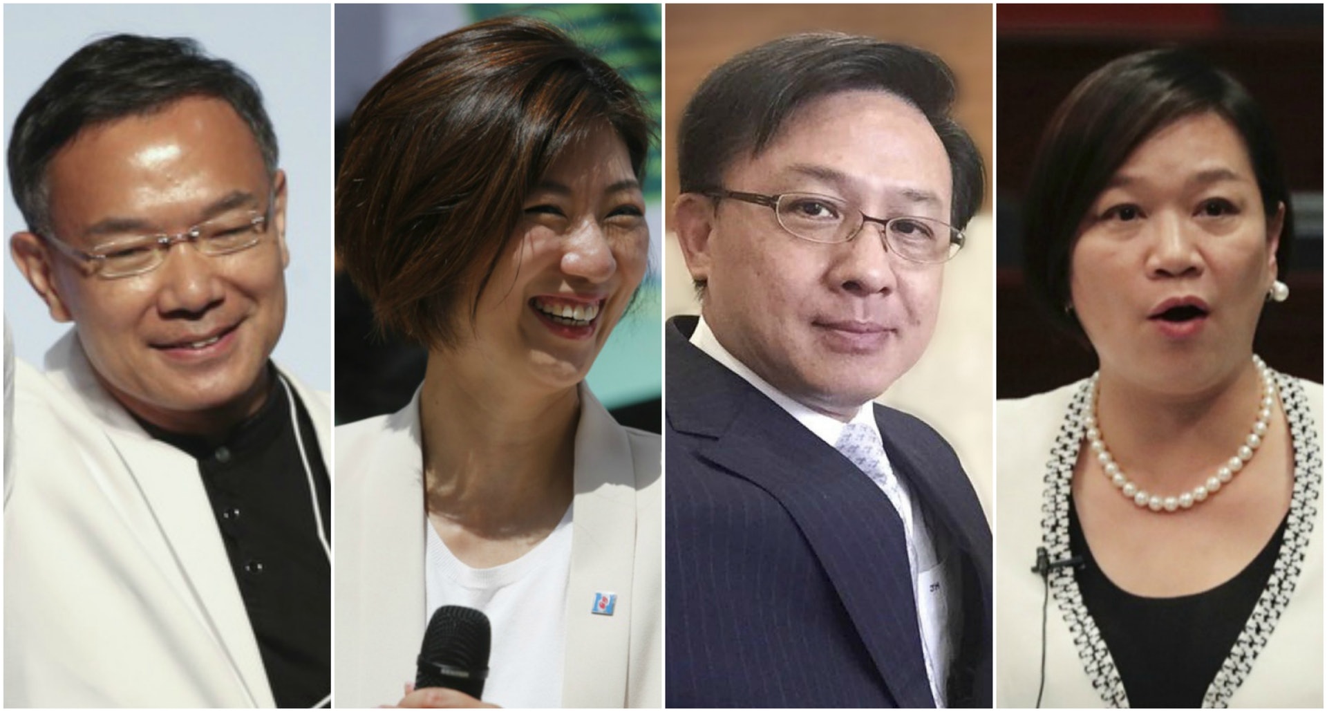 左起:謝偉俊、容海恩、何君堯、梁美芬。(資料圖片) 左起:謝偉俊、容海恩、何君堯、梁美芬。(資料圖片)