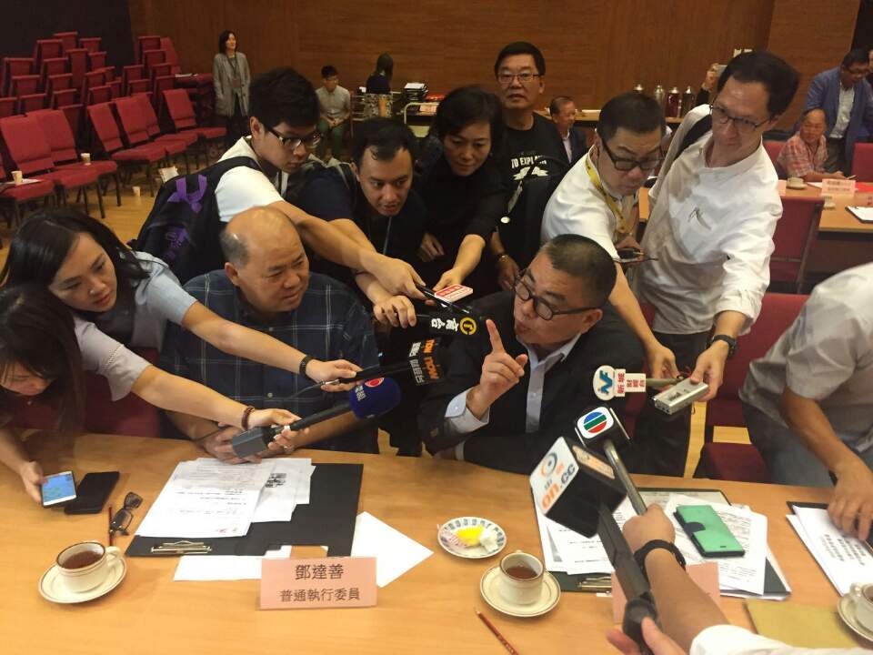 曾樹和批評朱凱廸：「又想做甘地，又想做耶穌，又驚釘十字架，唔好做囉做議員咁驚死。」（黃靜薇攝）