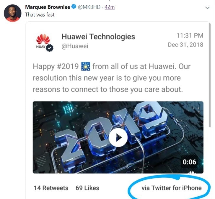公關災難 Huawei員工用iphone出twitter斷正被截圖 Android 資訊雜誌android Hk Com