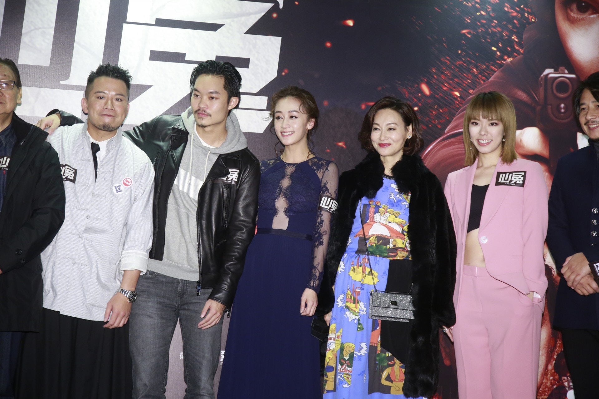 惠英紅、小肥、周國賢、J.Arie（雷深如）及一眾《心冤》劇中演員出席首映禮。（梁碧玲攝）