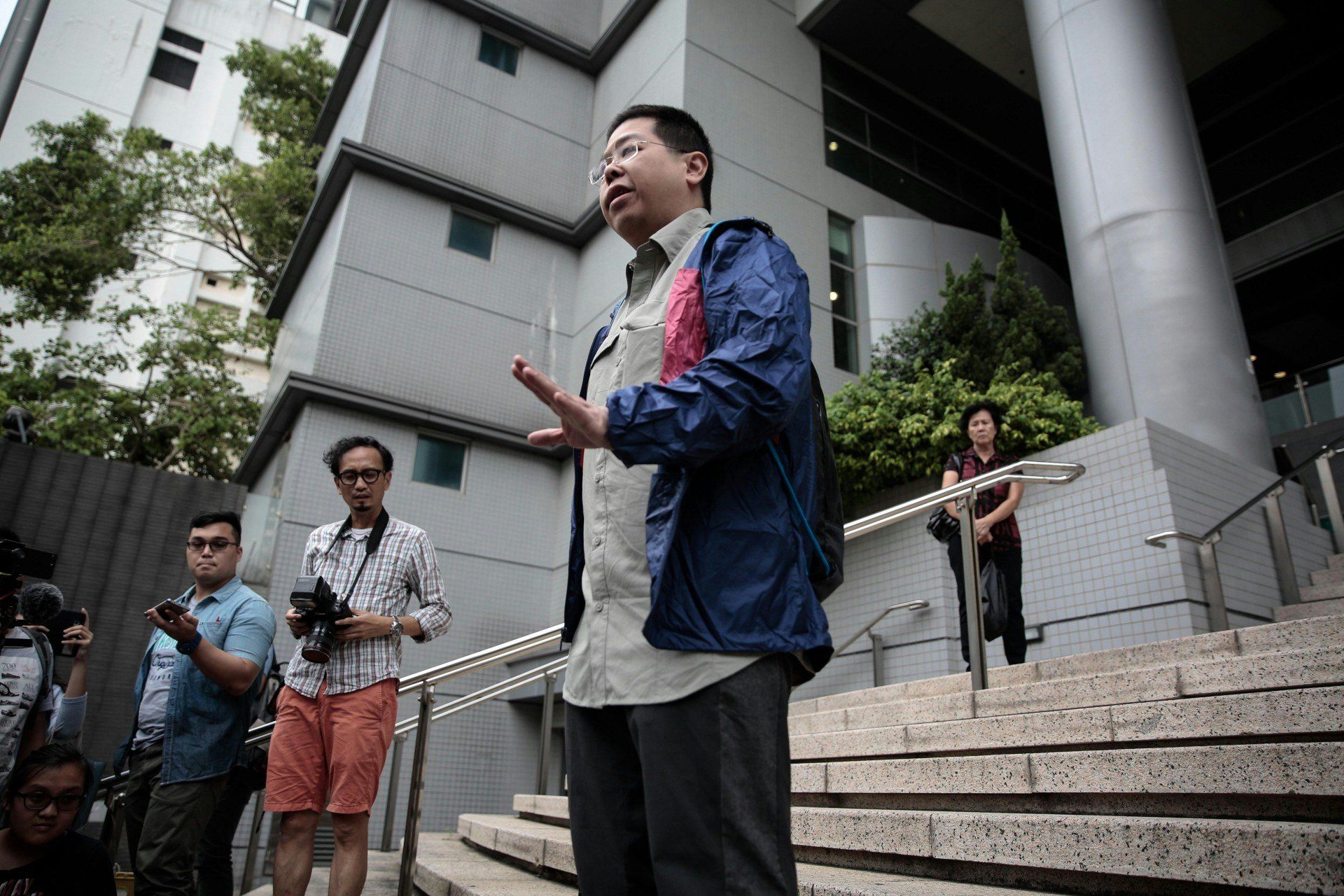 民主黨成員林子健被警方控告一項「明知地向警務人員虛報有人犯罪」,案件今日開審。(資料圖片/鍾偉德攝) 民主黨成員林子健被警方控告一項「明知地向警務人員虛報有人犯罪」,案件今日開審。(資料圖片/鍾偉德攝)