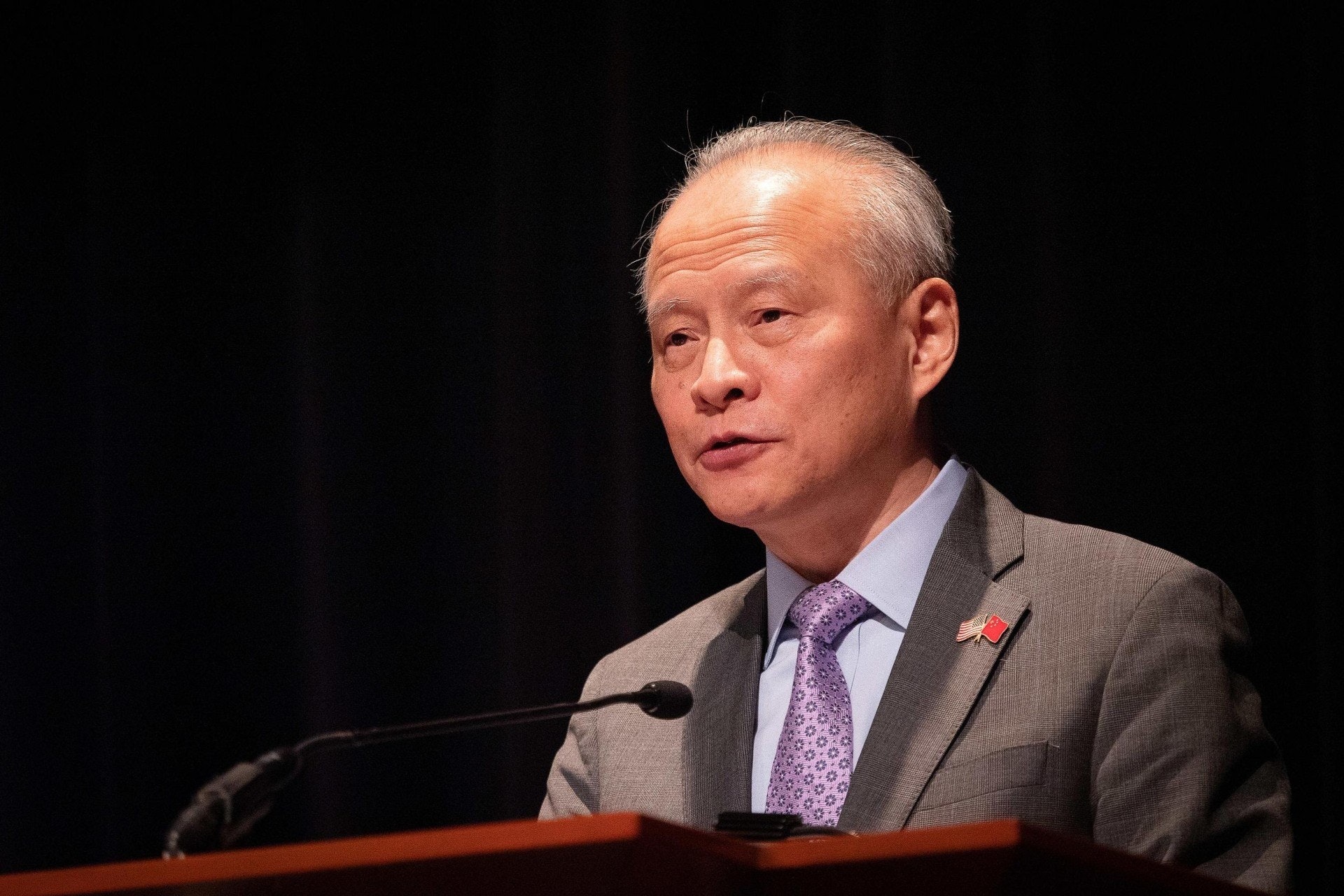 崔天凱18日在美國亞特蘭大卡特中心出席紀念中美建交40周年國際研討會。(視覺中國) 崔天凱18日在美國亞特蘭大卡特中心出席紀念中美建交40周年國際研討會。(視覺中國)