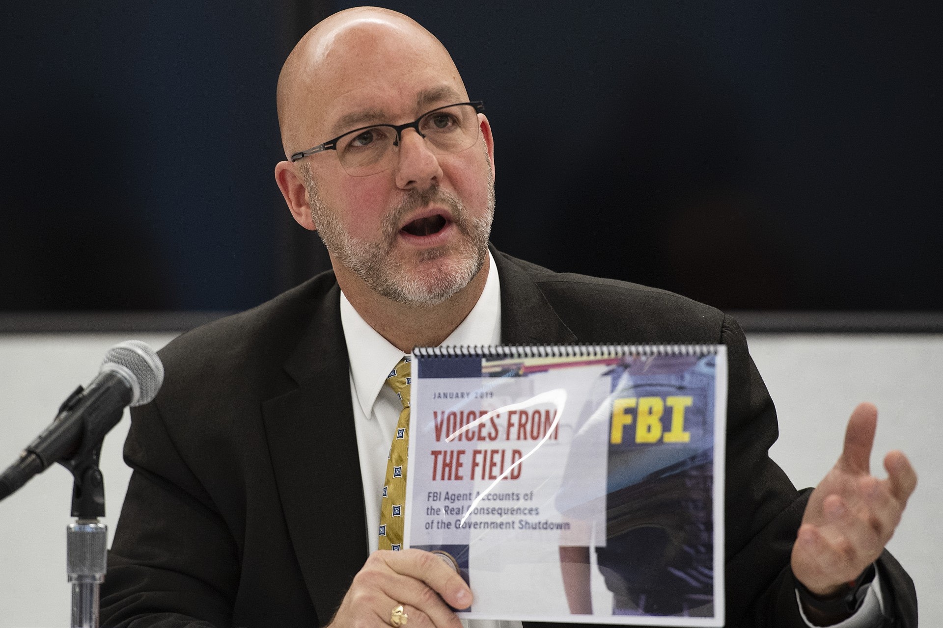 華府停擺:聯邦調查局探員協會主席奧康納指,政府停擺嚴重影響探員在監控及緝毒等工作。(法新社)