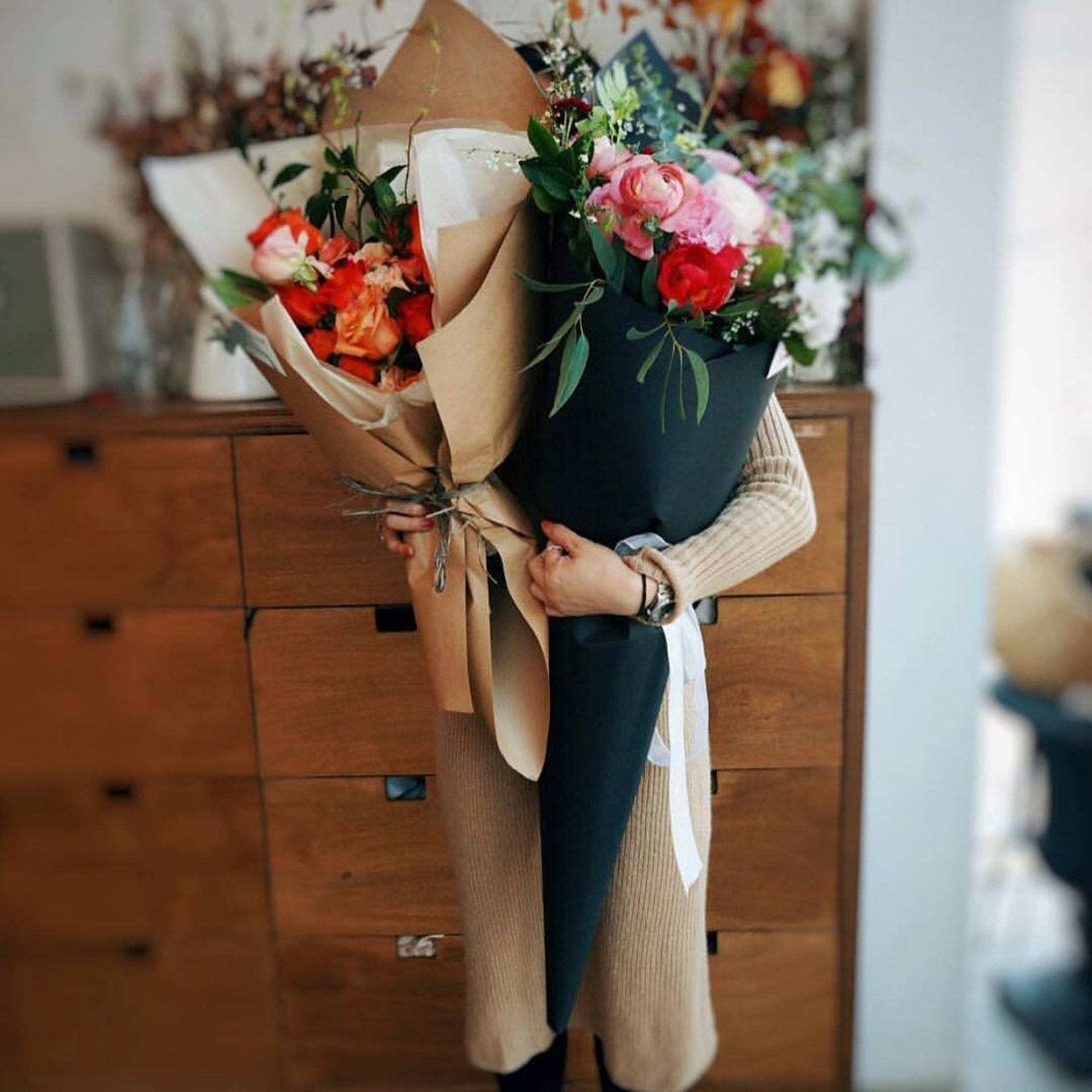 韓式甜筒女王花束$2860（facebook：Kew Garden Flowers）
