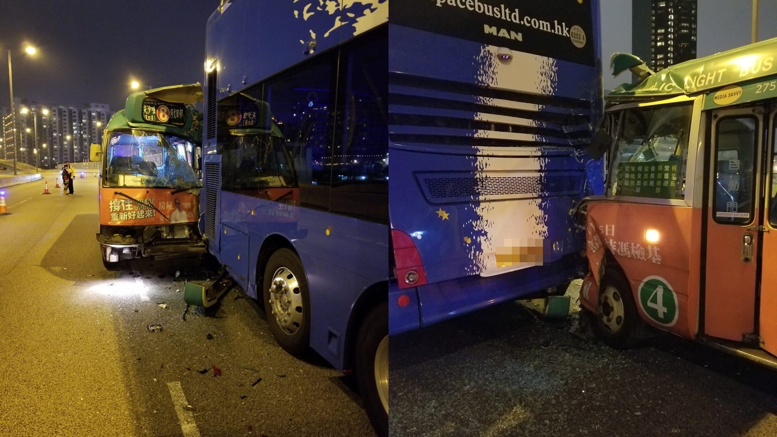 紅磡繞道小巴撞旅巴　小巴司機受傷送院