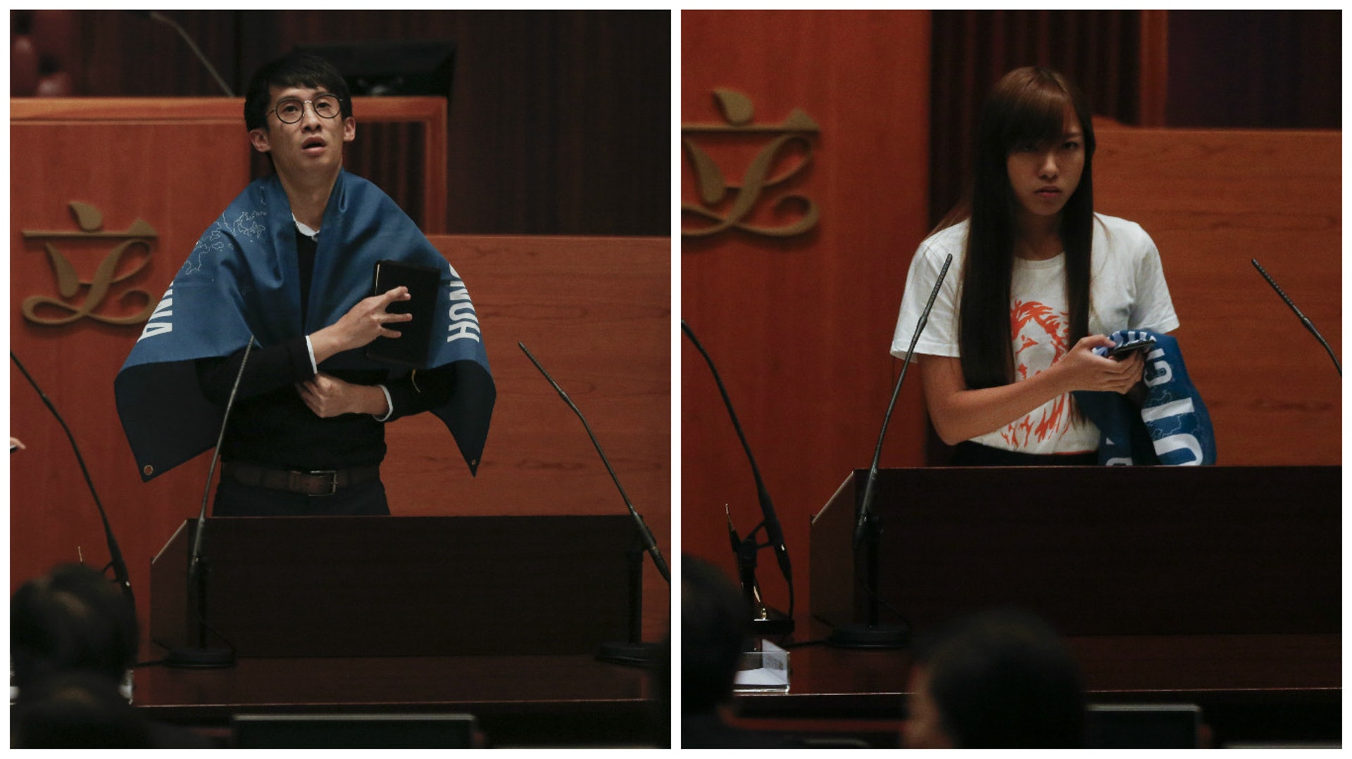 青年新政梁頌恆及游蕙楨若未能成功宣誓將喪失議員資格,或會觸發兩區補選以填補懸空的議席。(資料圖片) 青年新政梁頌恆及游蕙楨若未能成功宣誓將喪失議員資格,或會觸發兩區補選以填補懸空的議席。(資料圖片)