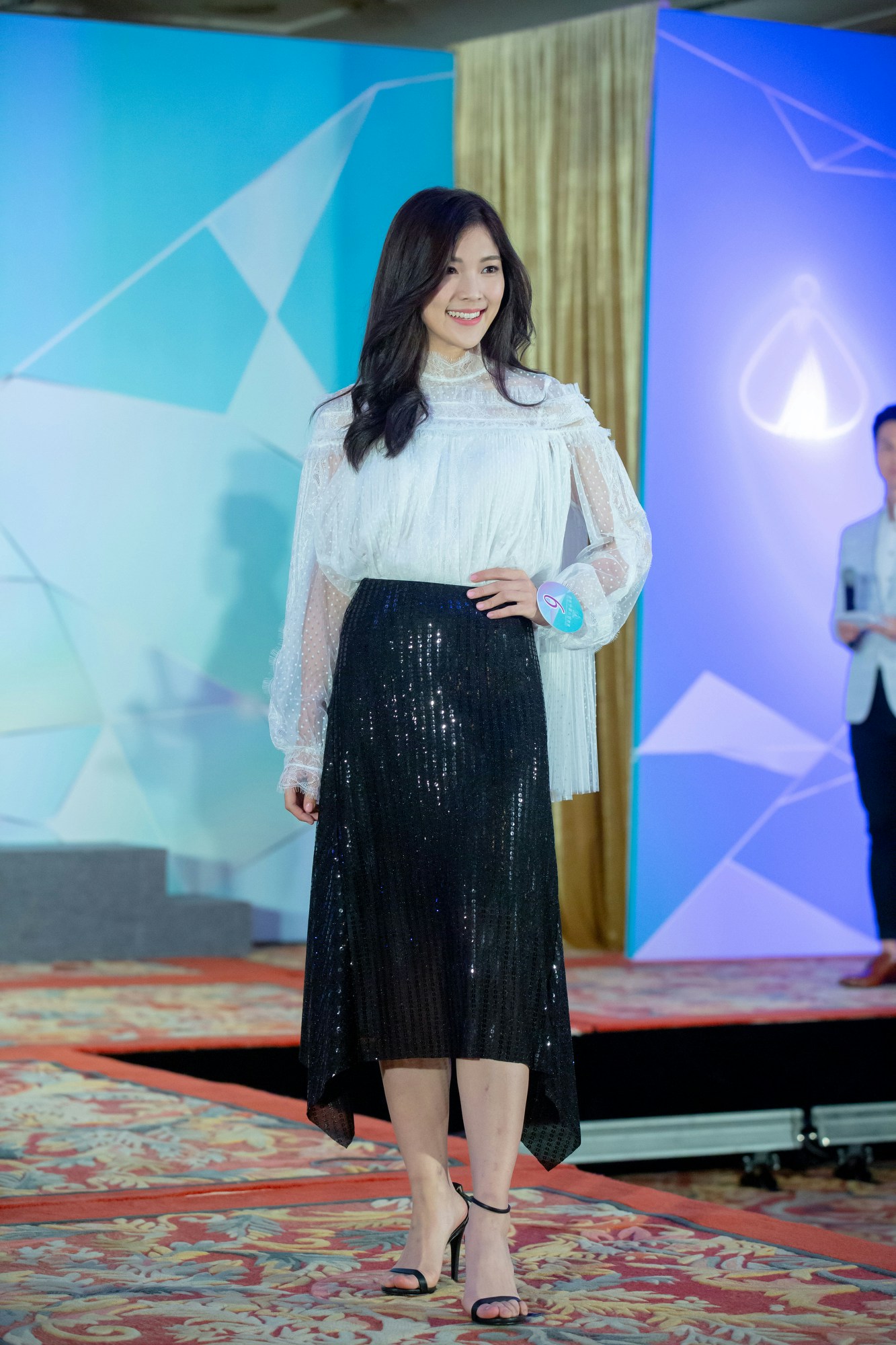 彭嘉伊於《2019國際中華小姐競選》見面會顯得自信滿滿。（葉志明攝）