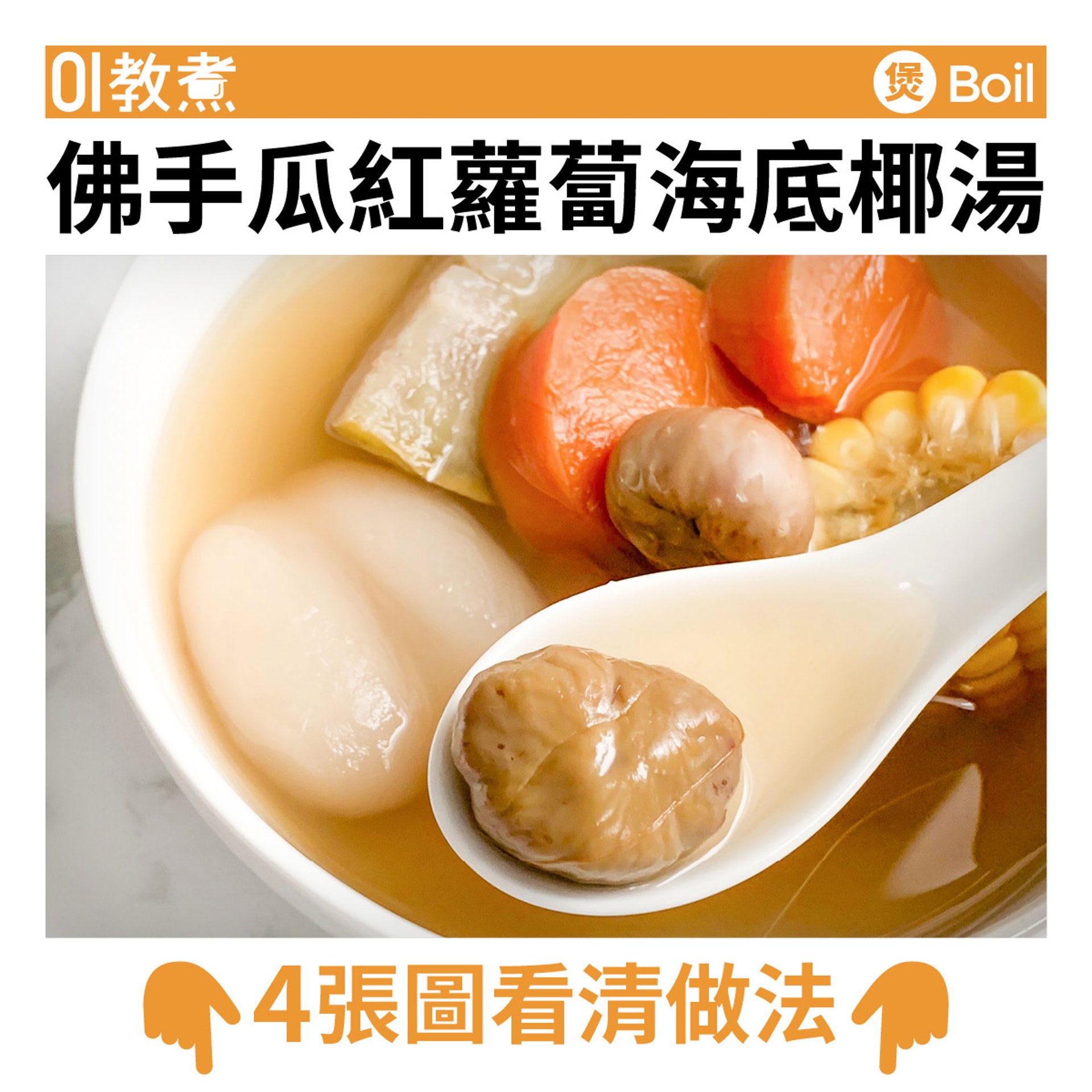 佛手瓜紅蘿蔔海底椰湯 佛手瓜紅蘿蔔海底椰湯