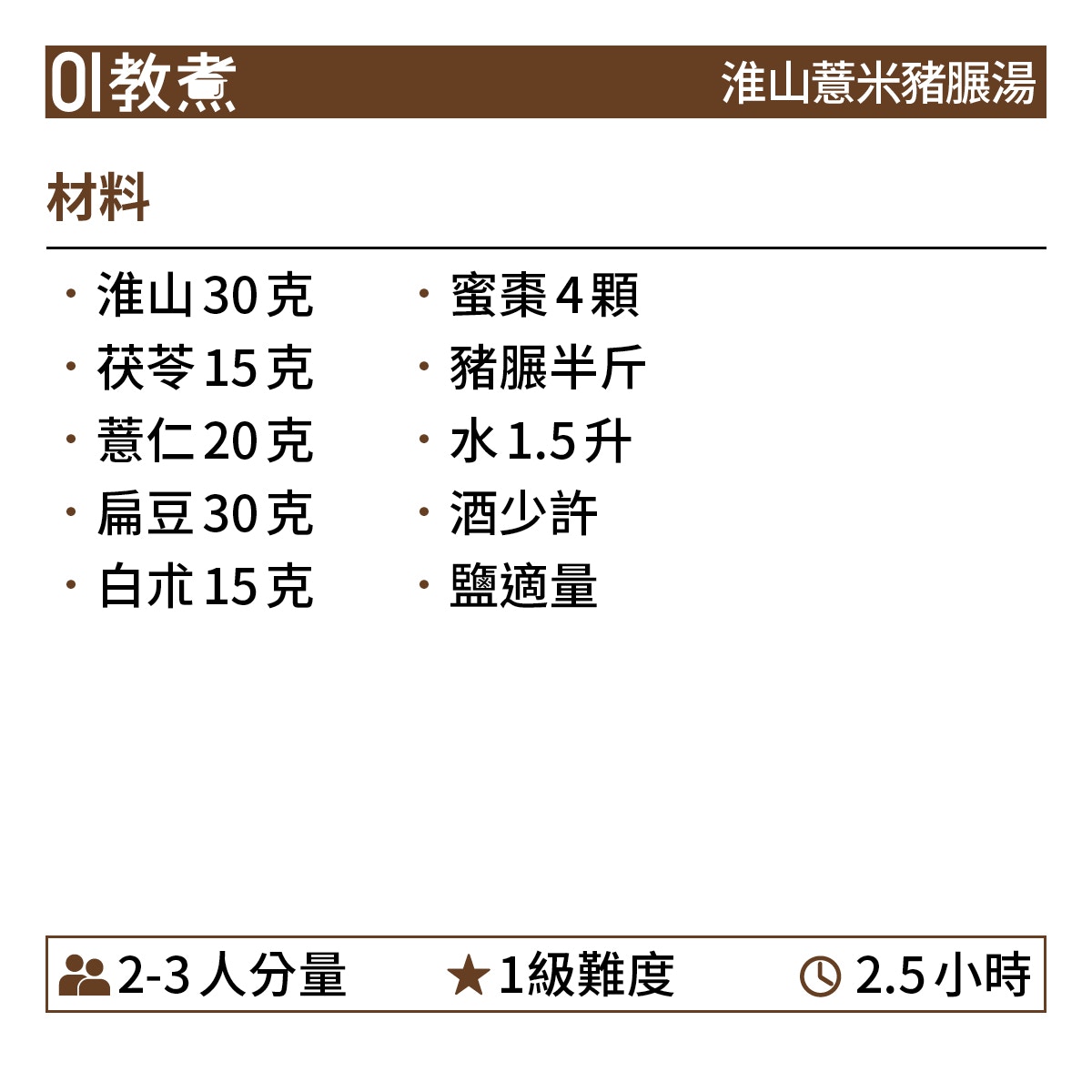 淮山薏米豬?湯食譜