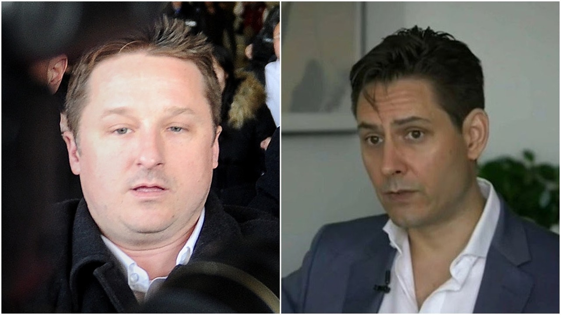 中國拘留加籍商人斯帕弗(左)和前外交官康明凱(右)。(資料圖片)