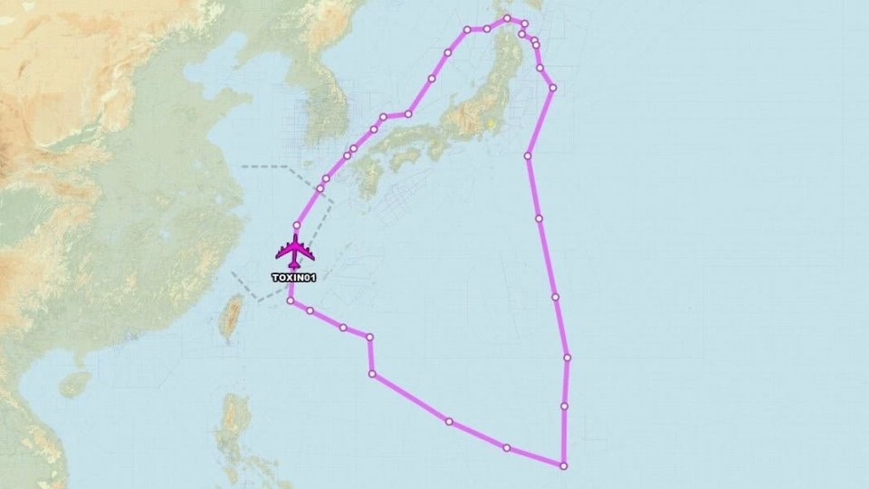 美國轟炸機飛行路線。（Aircraft Spots）