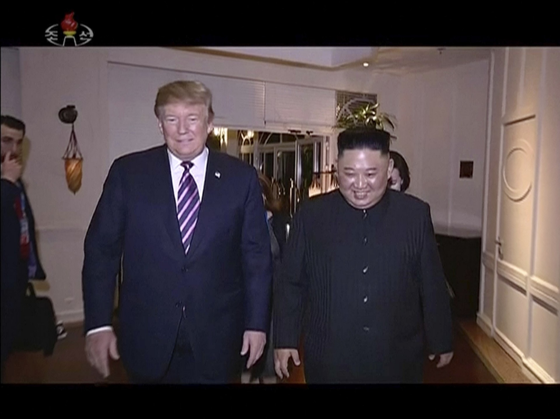 朝鮮中央電視台（KRT）3月5日播出金正恩訪問越南出席「特金會」的紀錄片，惟未有提及峰會無協議告終。（美聯社）
