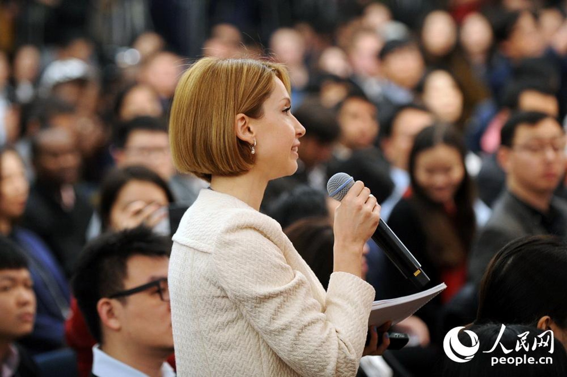 今日俄羅斯國際通訊社記者提問。(人民網)
