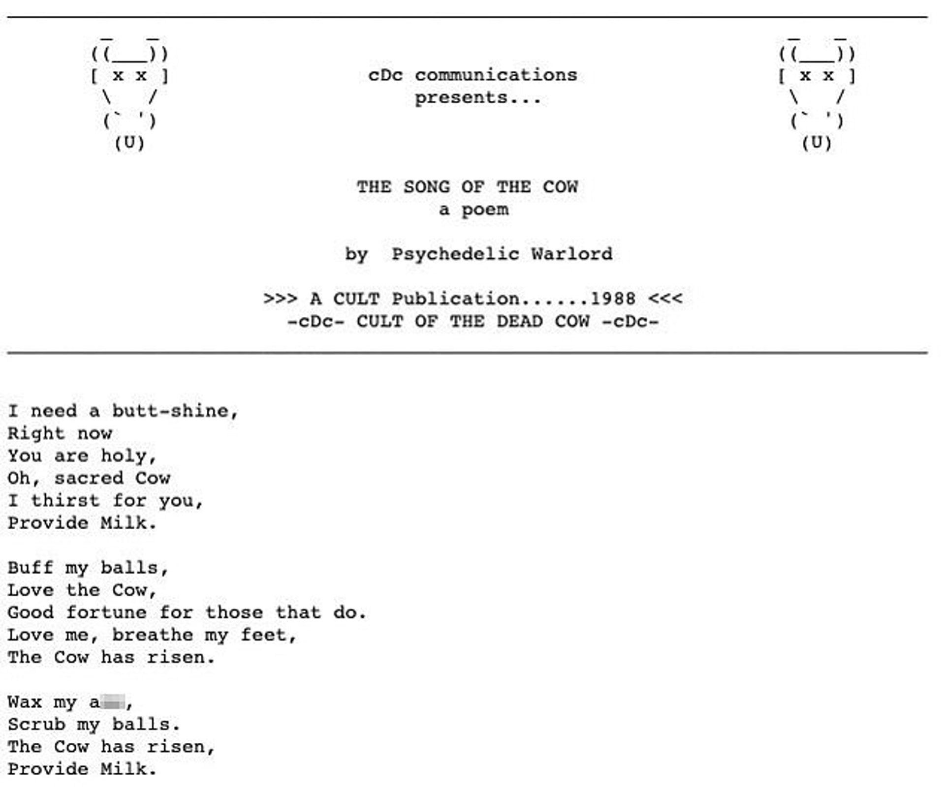 奧羅克黑歷史:奧羅克1988年寫了一首名為「牛牛之歌」的詩歌頌組織。(Twitter)