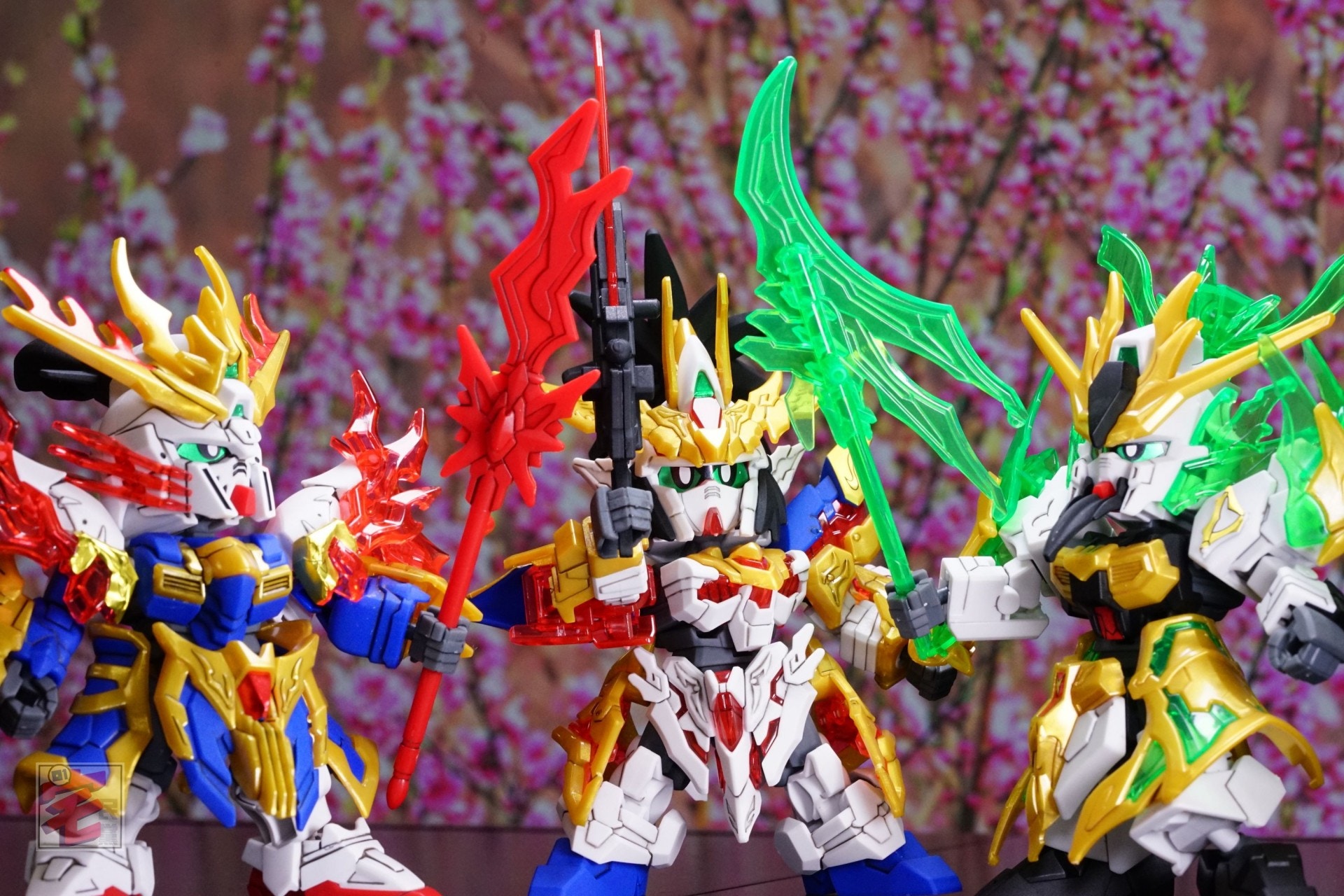 實物試玩 Sd三國創傑傳劉備關羽張飛高達模型 新舊三國比併