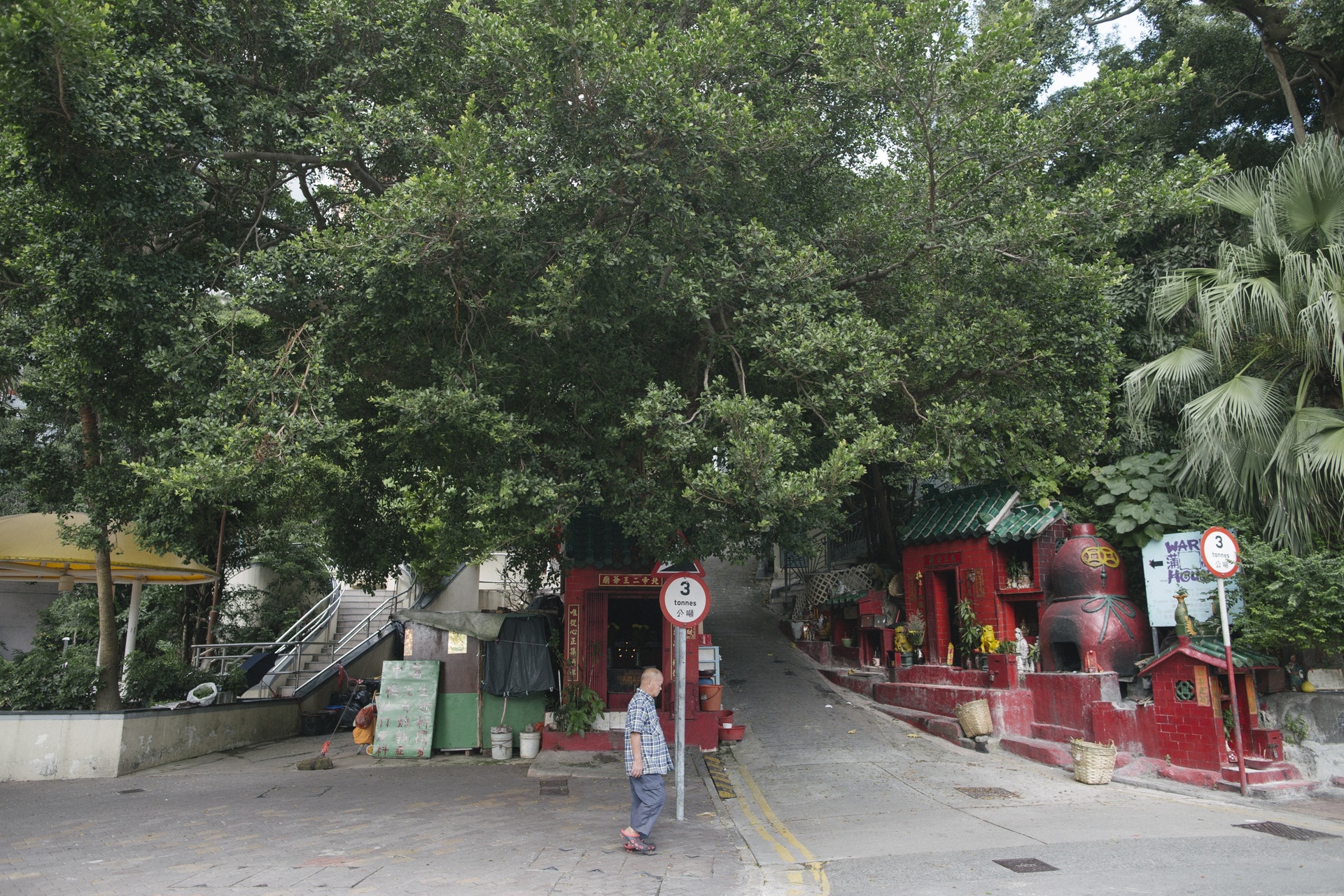 位於香港仔舊大街與香港仔海傍道交界處的廟群,斜路兩旁有多座小廟宇,榕樹公公廟就在一棵榕樹下。 位於香港仔舊大街與香港仔海傍道交界處的廟群,斜路兩旁有多座小廟宇,榕樹公公廟就在一棵榕樹下。