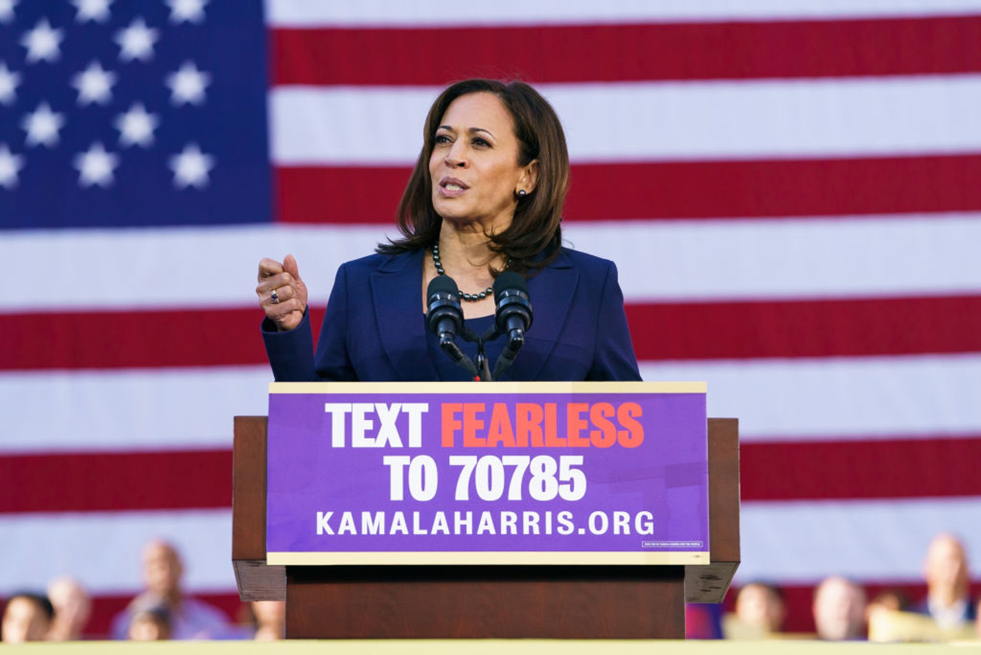 被稱為「女版奧巴馬」的參議員賀錦麗(Kamala Harris),則公開支持左翼味道極濃的「綠色新政」。(Getty Images)