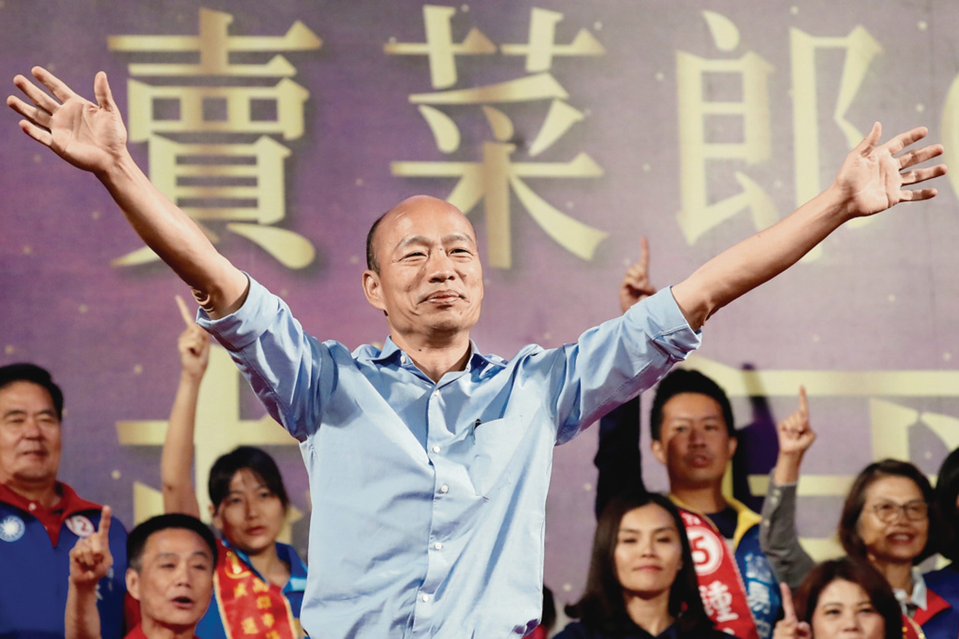 高雄市長韓國瑜,在大選中主打「政治0分、經濟100」的務實旗號獲得年輕人支持。(資料圖片/路透社)