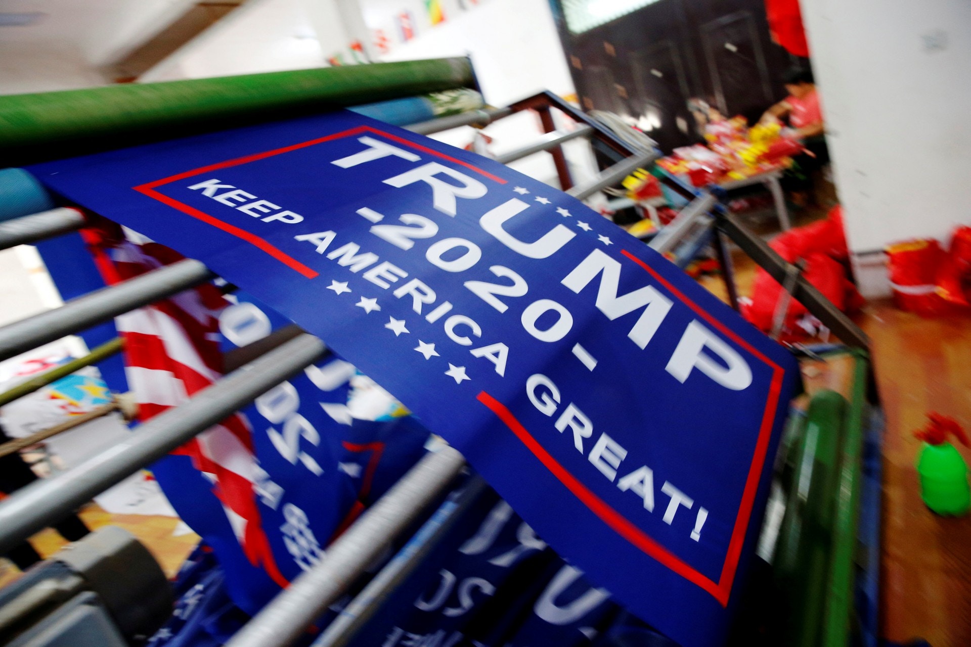 特朗普的競選口號已由「讓美國再次偉大」（Make America Great Again）變為「讓美國繼續偉大」（Keep America Great）。（路透社）