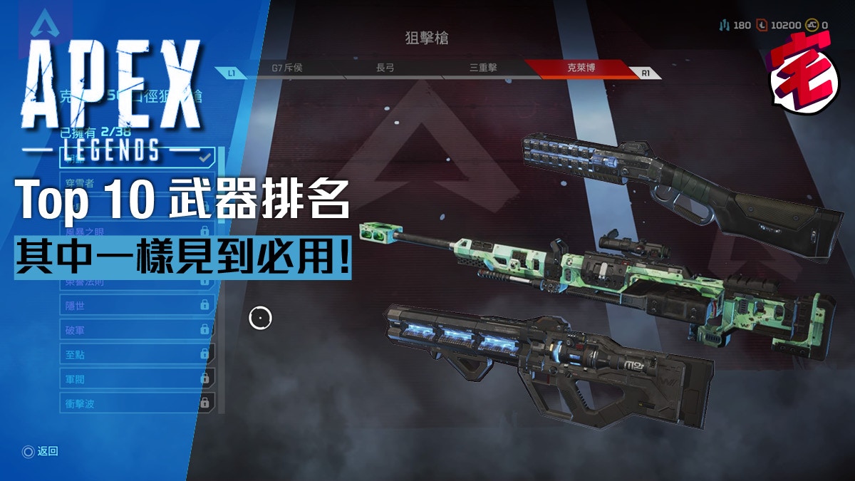 Apex Legends 10大武器排名第一名不是和平使者 小幫手