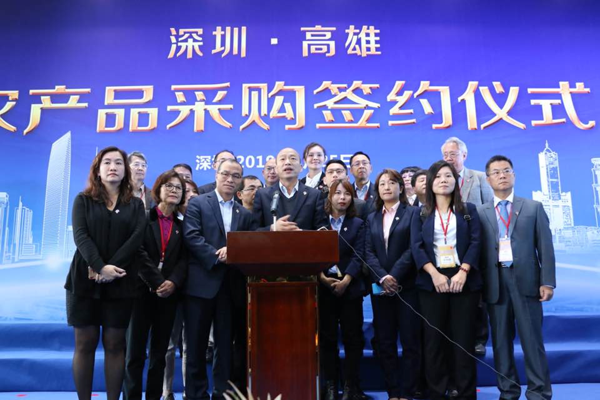 韓國瑜到訪深圳,再獲2億元人民幣的農產品訂單。(高雄市政府提供)