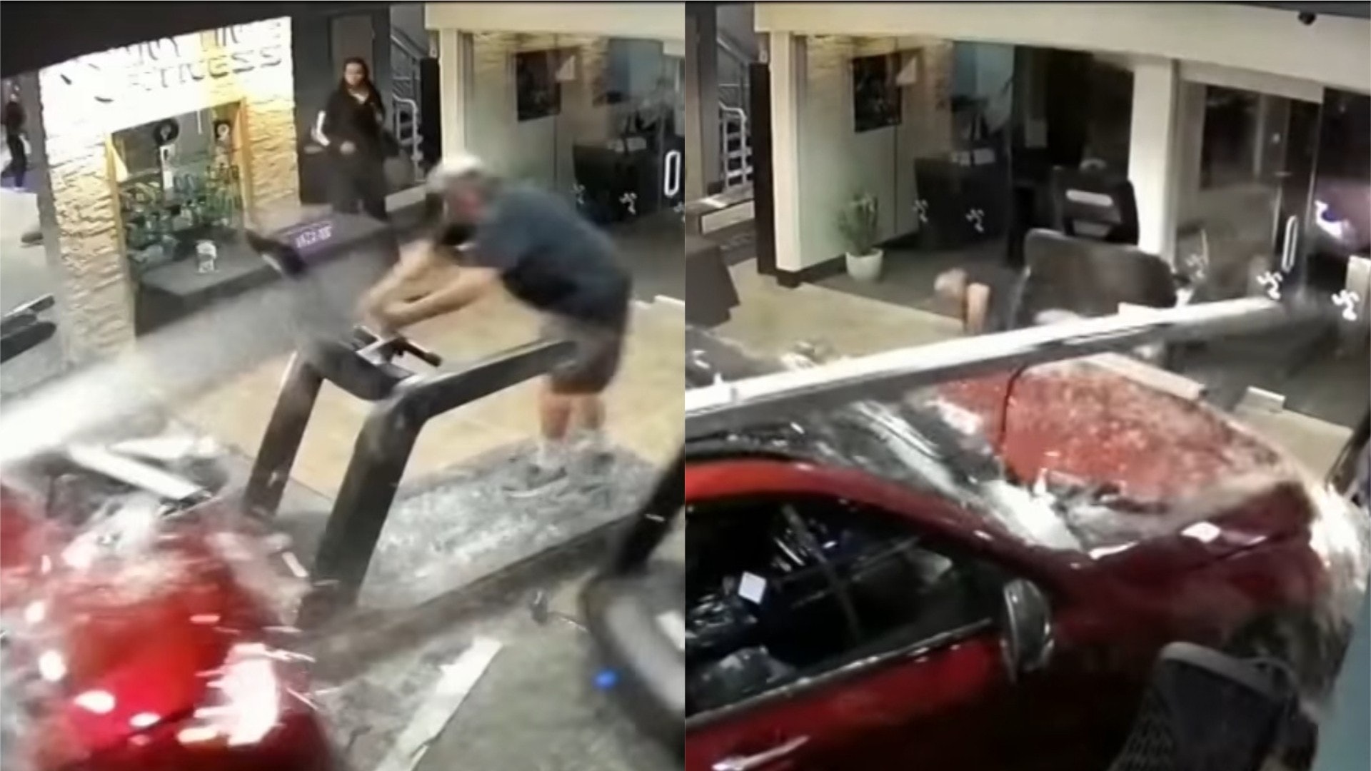 美國阿公室內玩跑步機 突被Benz鏟入Gym連人帶機撞飛 奇蹟輕傷 美國阿公室內玩跑步機 突被Benz鏟入Gym連人帶機撞飛 奇蹟輕傷
