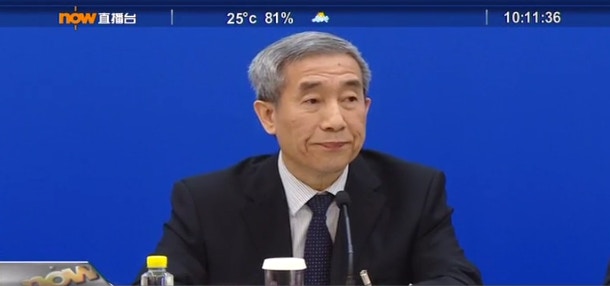 全國人大副秘書長兼基本法委員會主任李飛上周一在北京介紹是次人大釋法。(now新聞台截圖)