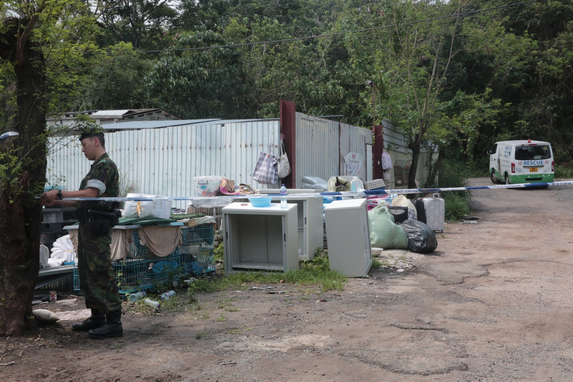 警方封鎖現場。(梁銘康攝) 警方封鎖現場。(梁銘康攝)