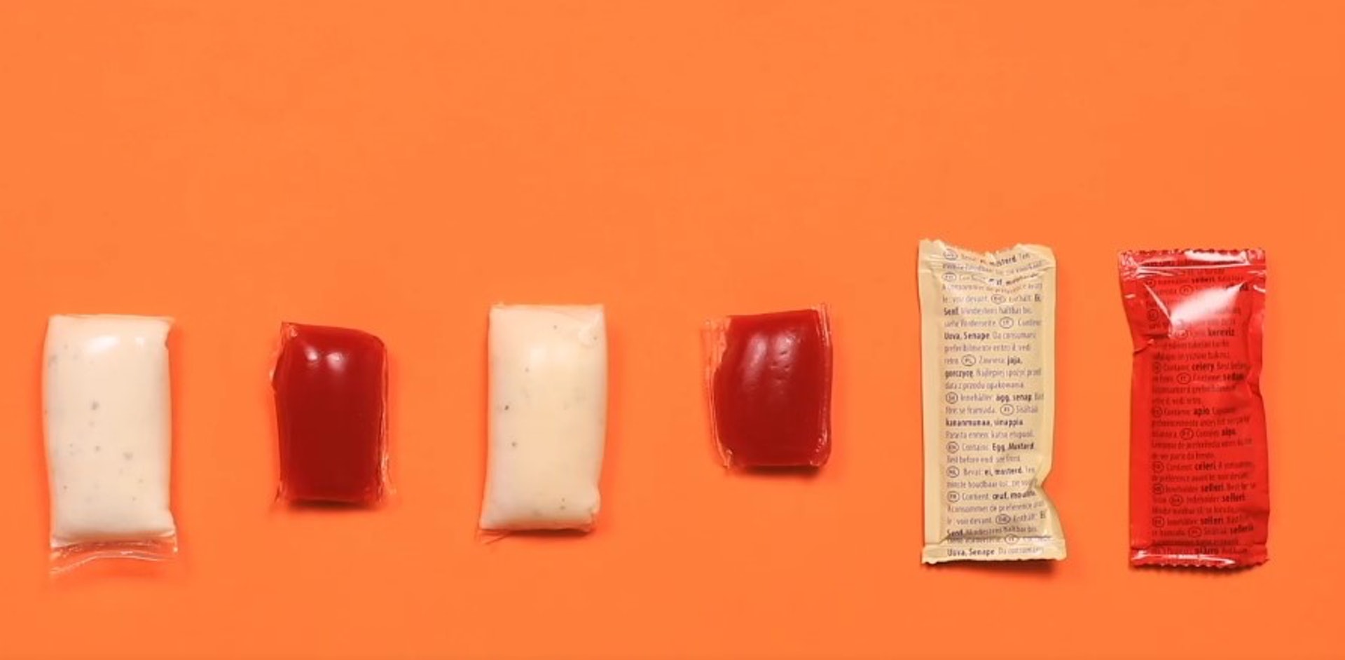 水球膠囊也可應用在其他飲料及醬汁的容器上,容器亦可調味及著色。(Notpla.com影片截圖)