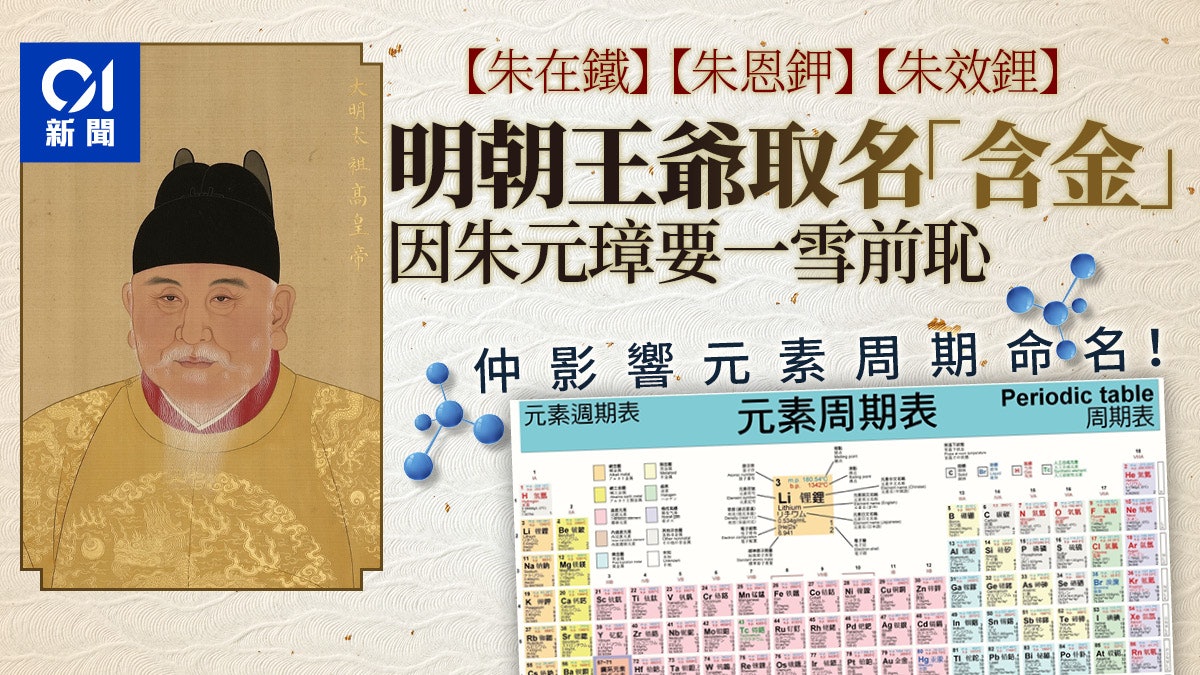 趣史 名字裡都含金屬的明朝王爺們與元素周期表有關聯 香港01 行走中國
