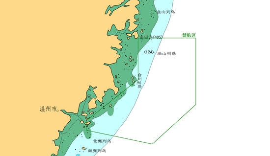 演習位置在浙江玉環港的三門至南麂列島以東海域。 （網上圖片）