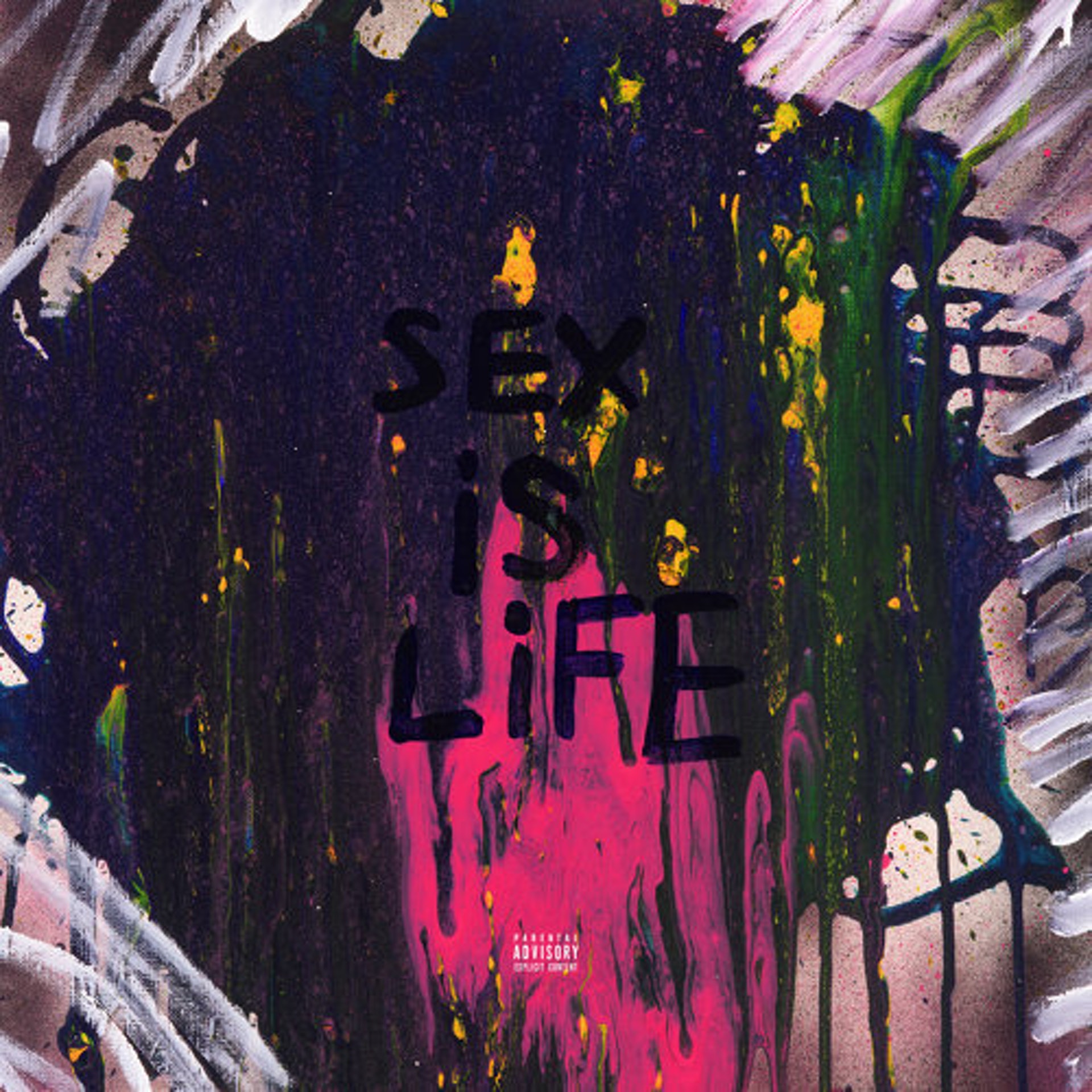 《Sex Is Life》唱片封面是出自Yoshi手筆的畫作（Universal Japan）