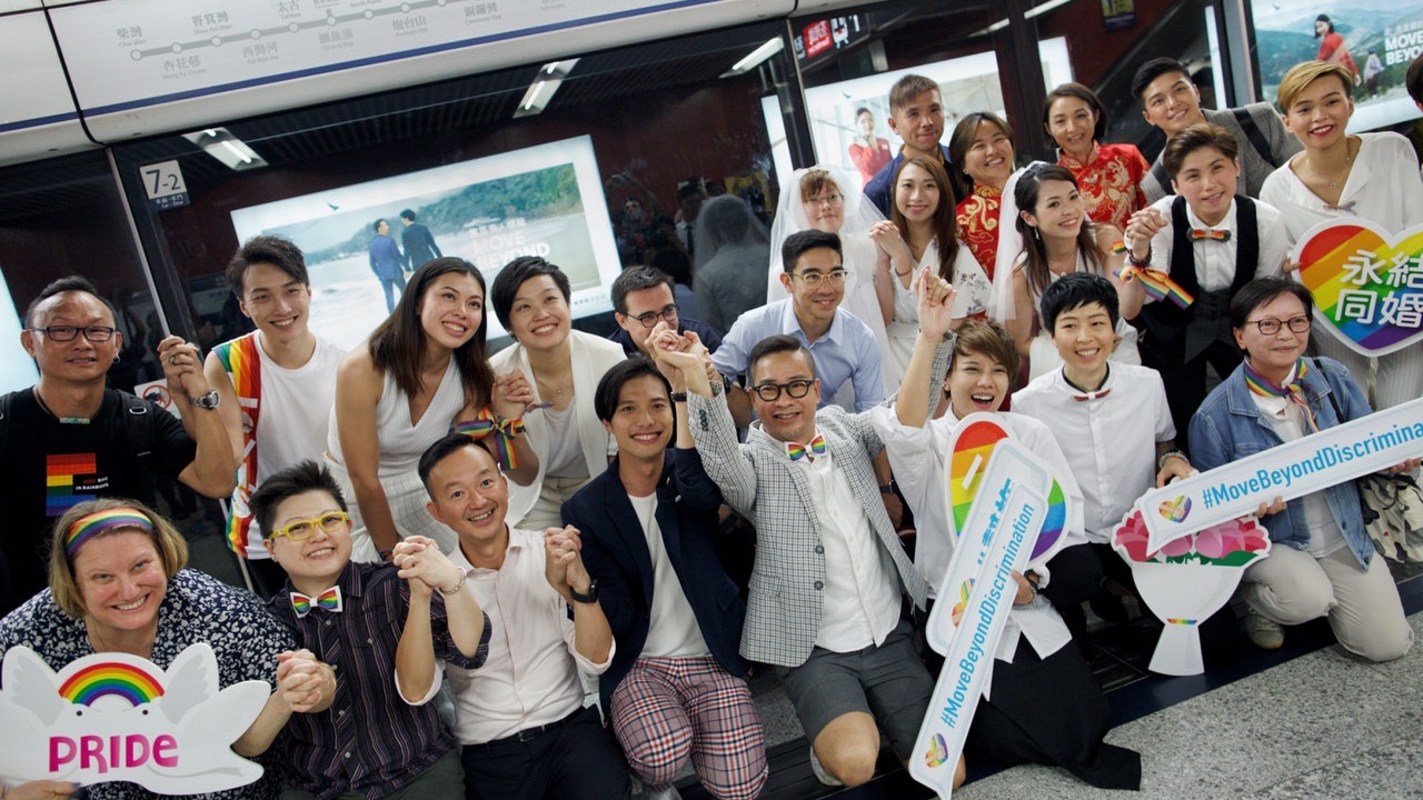 十多對同性伴侶力撐台灣同性婚姻 移民同志:香港社會不夠包容