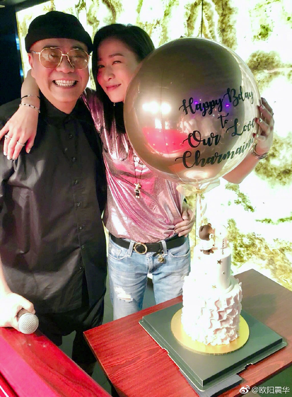 佘詩曼去年生日，歐陽震華亦有送上祝福，並希望佢可以早日搵到另一半。(歐陽震華微博圖片)