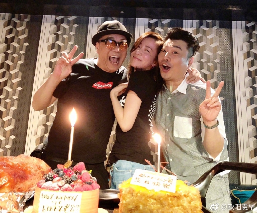 二人感覺真係好好。(歐陽震華微博圖片)