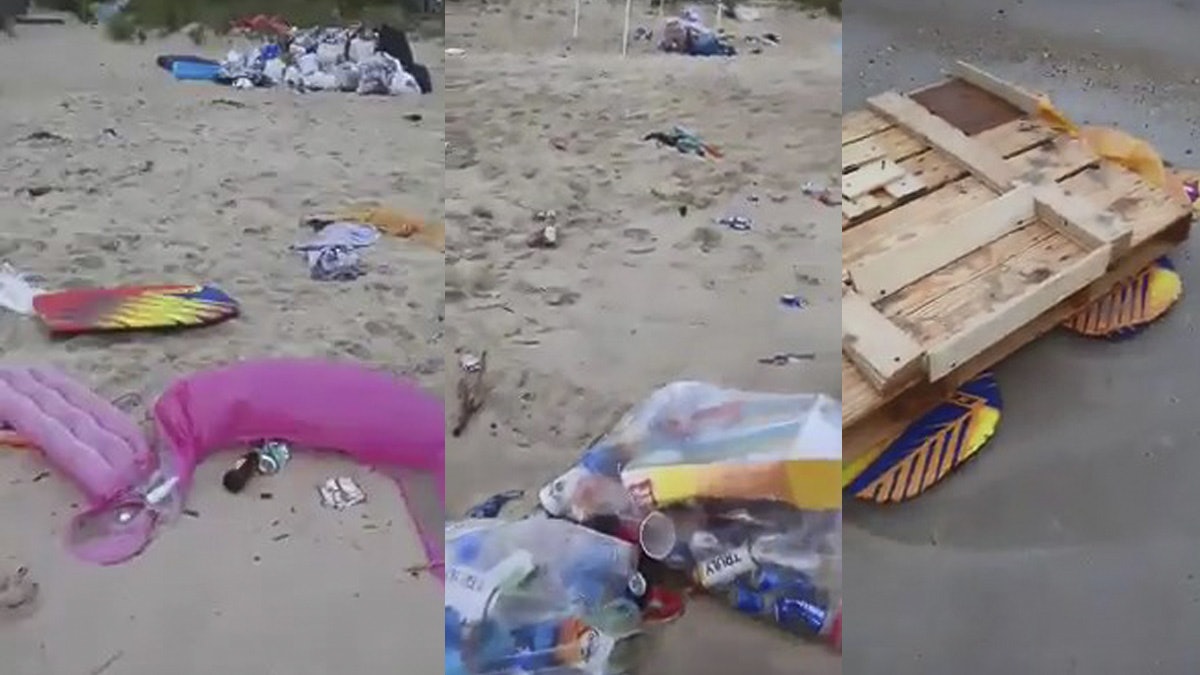 美國沙灘舉行夏日派對後 10噸垃圾遍佈海岸 網民震驚:如龍捲風 美國沙灘舉行夏日派對後 10噸垃圾遍佈海岸 網民震驚:如龍捲風