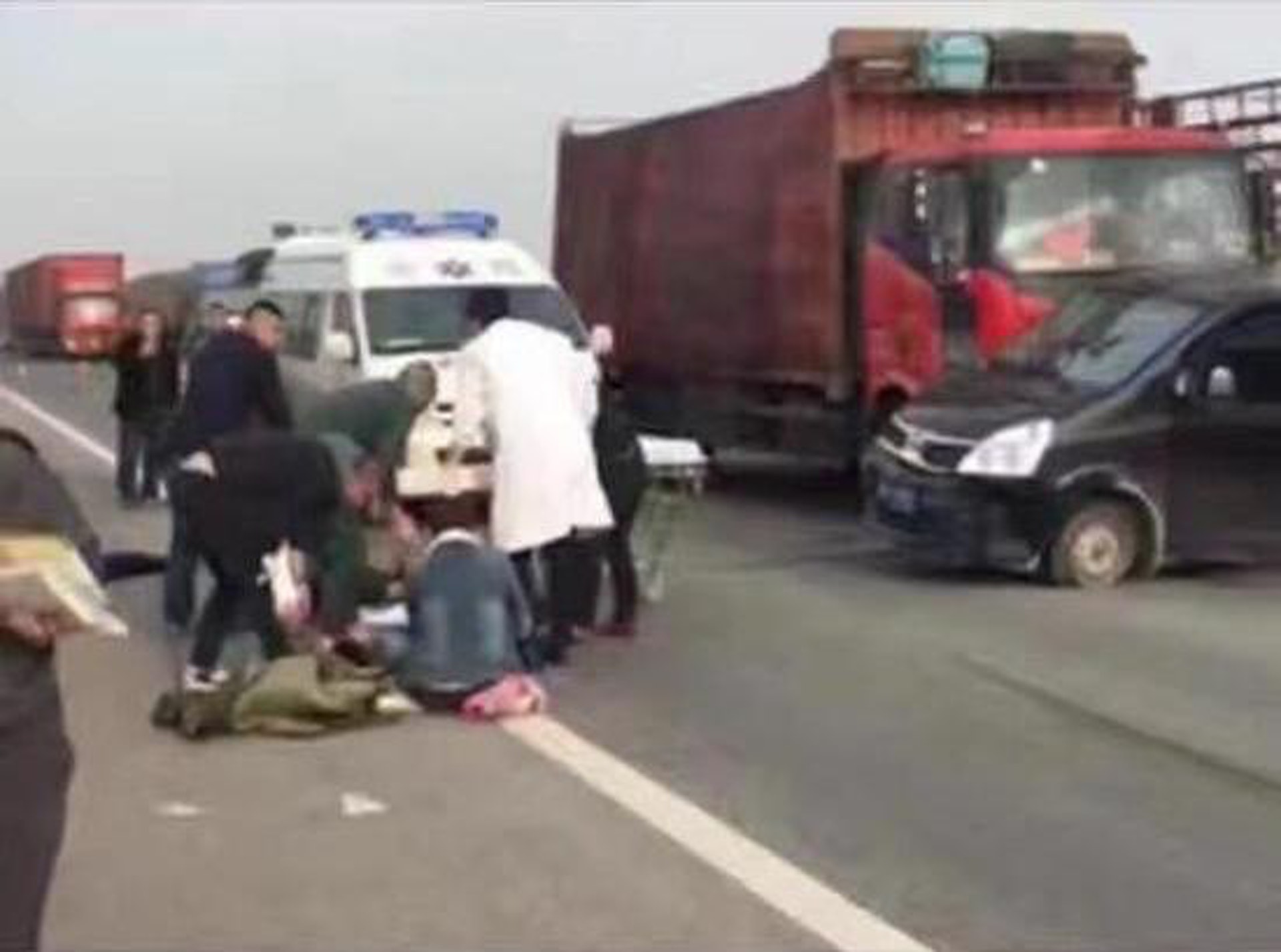 河北廊坊發生一宗動保義工攔車事件,三名義工受傷。(網上圖片) 河北廊坊發生一宗動保義工攔車事件,三名義工受傷。(網上圖片)