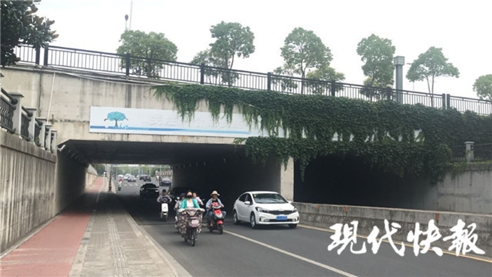 5名男子裸奔的現場。(現代快報) 5名男子裸奔的現場。(現代快報)