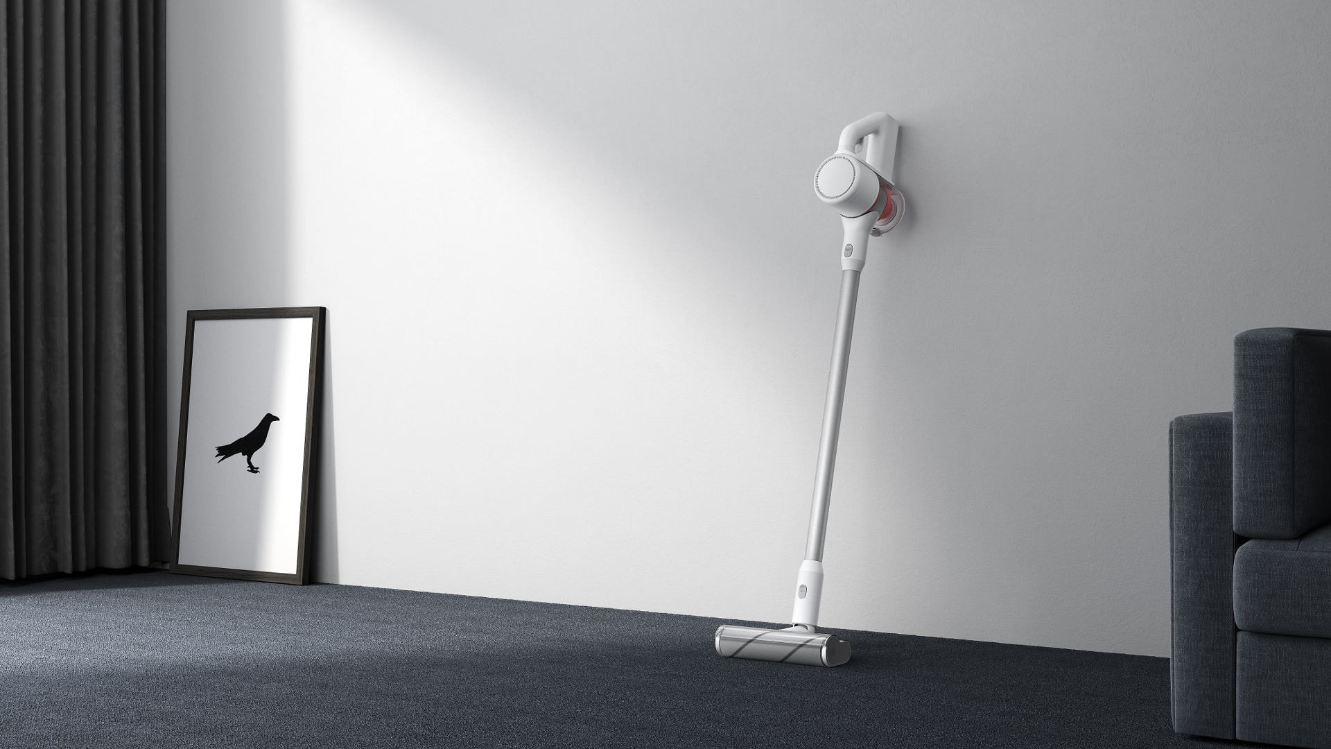 米家手持無線吸塵器定價 $1,599，外型設計到功能都以 Dyson V 系列無線吸塵機作挑戰目標。（小米）