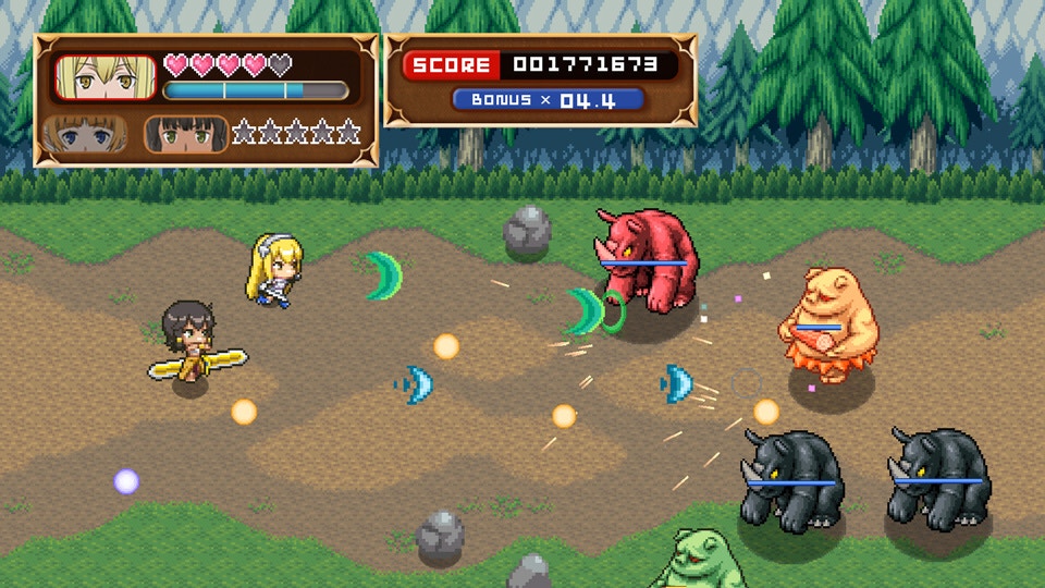 玩家將操控艾絲，選擇兩名支援者，向地下城出擊。（《在地下城尋求邂逅是否搞錯了什麼無限・戰鬥》遊戲畫面）