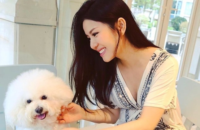 比熊犬「比比」是張美妮丈夫帶回家的狗狗。(張美妮IG圖片) 比熊犬「比比」是張美妮丈夫帶回家的狗狗。(張美妮IG圖片)