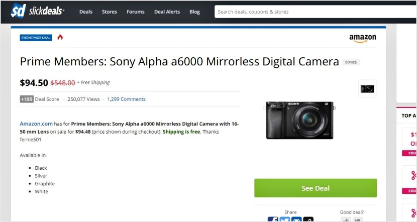 Amazon Prime特賣canon Sony相機一折 網民成功收貨