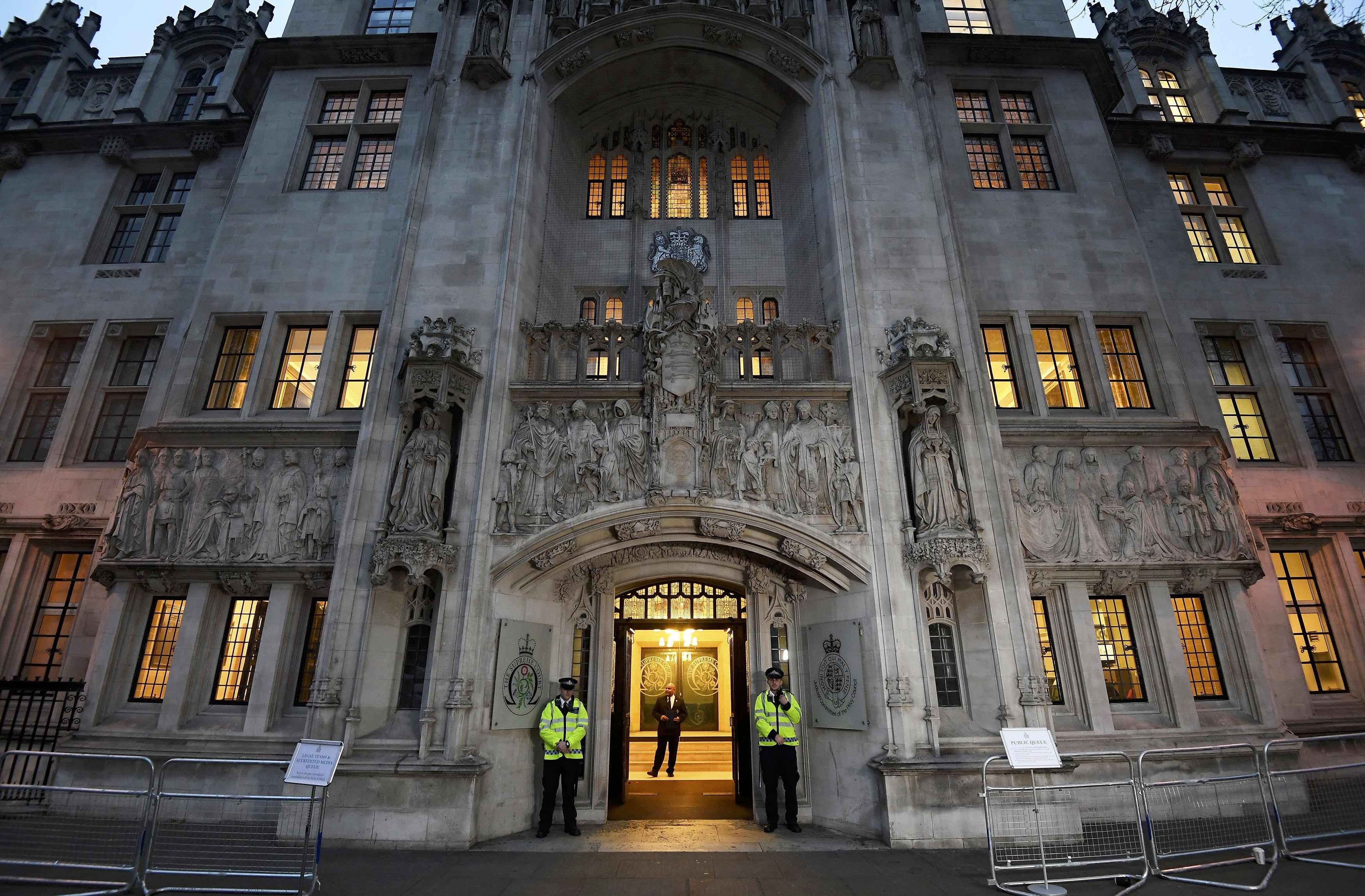 英國最高法院一連四天，審訊脫歐司法覆核案。（路透社）