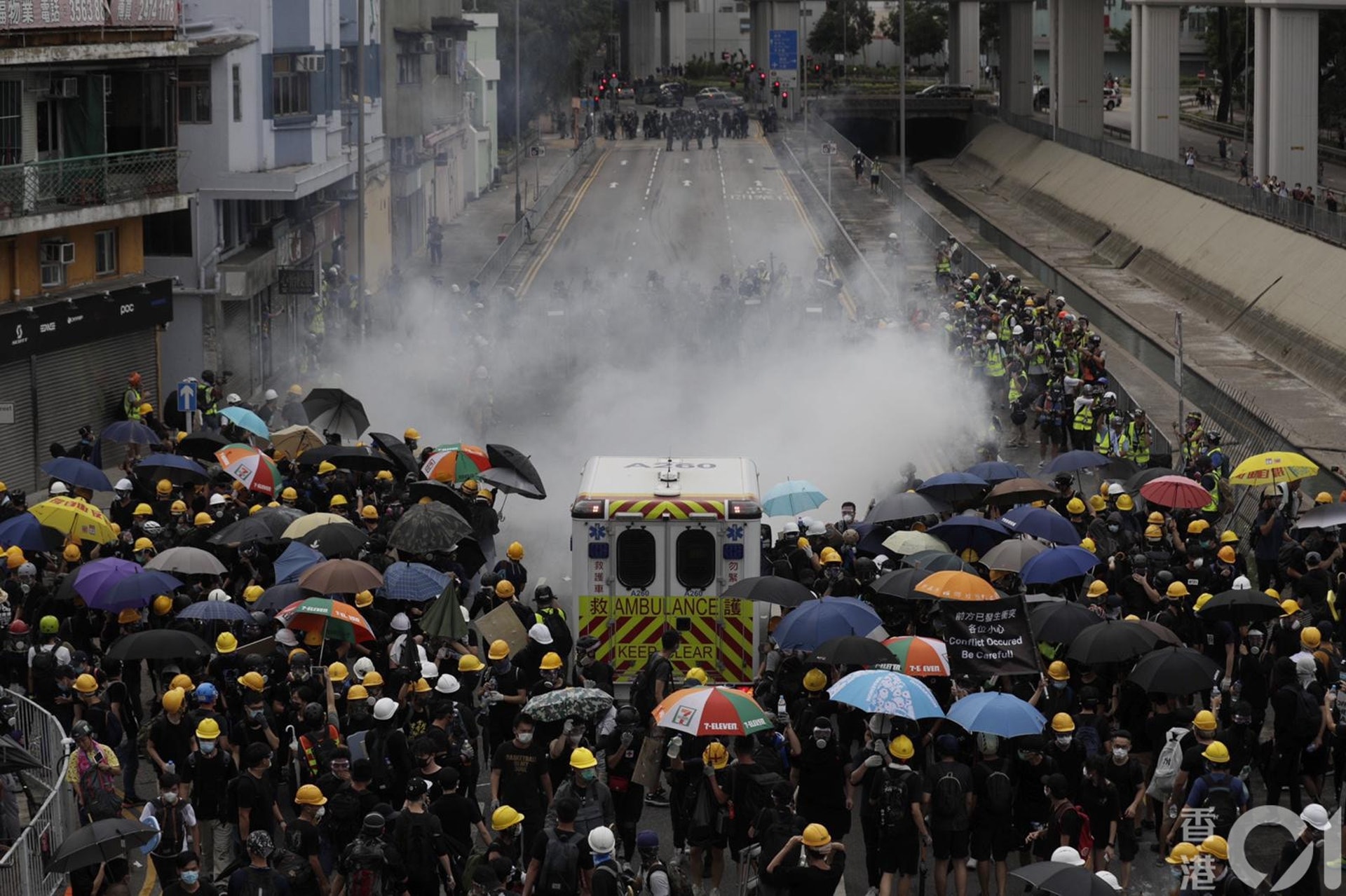 2019年7月27日元朗示威,彭軍壕供稱當時和案中同謀者吳智鴻一同參與。(資料圖片 / 余俊亮攝) 2019年7月27日元朗示威,彭軍壕供稱當時和案中同謀者吳智鴻一同參與。(資料圖片 / 余俊亮攝)