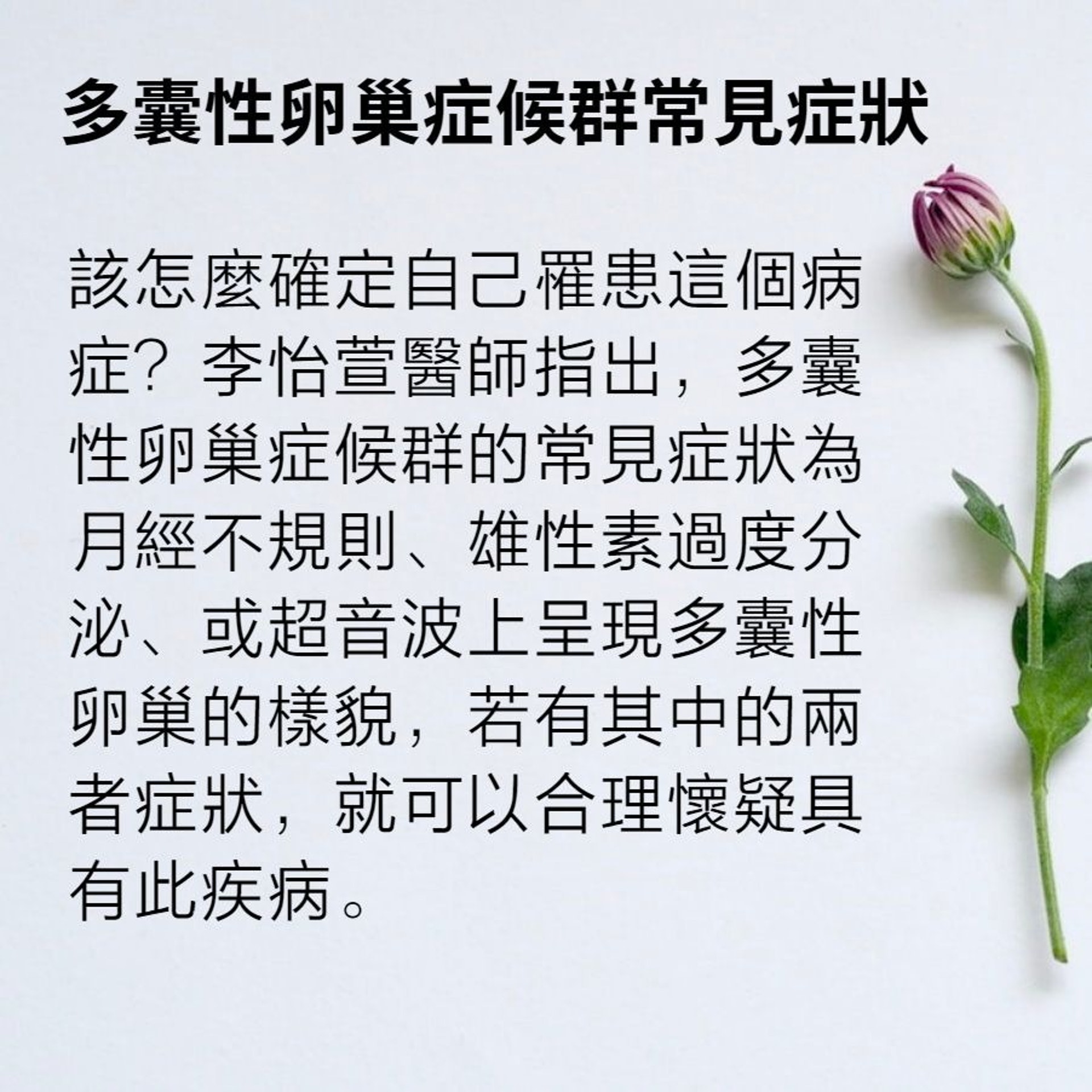 多囊性卵巢症候群症狀及治療方法(01製圖/Plush Design Studio/Unsplash) 多囊性卵巢症候群症狀及治療方法(01製圖/Plush Design Studio/Unsplash)