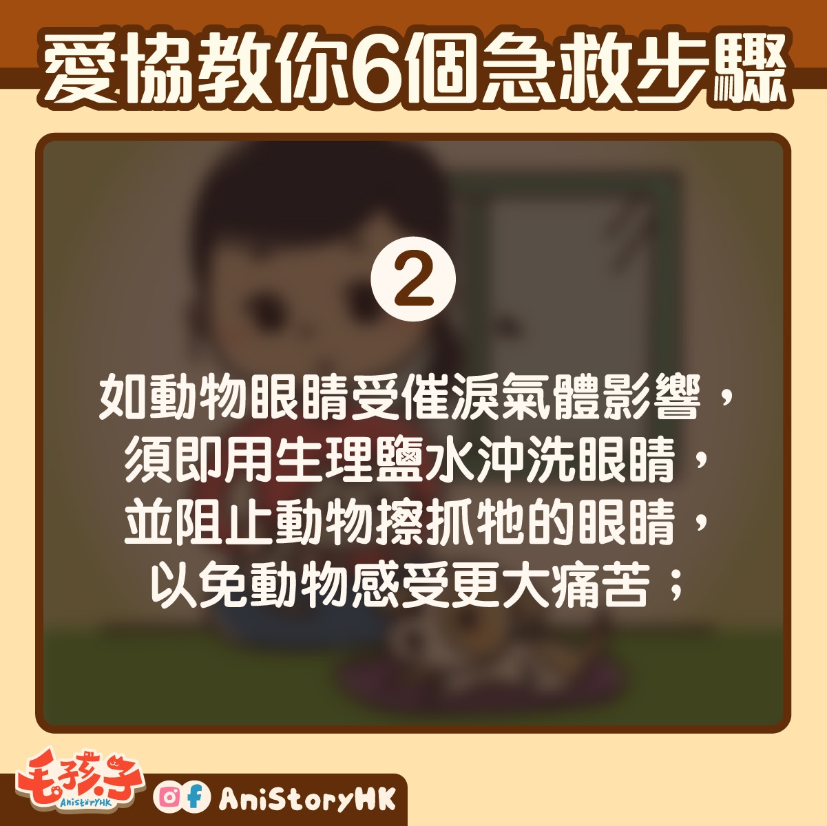 如貓狗受催淚氣體影響而感到不適,可嘗試跟著以下步驟急救 如貓狗受催淚氣體影響而感到不適,可嘗試跟著以下步驟急救