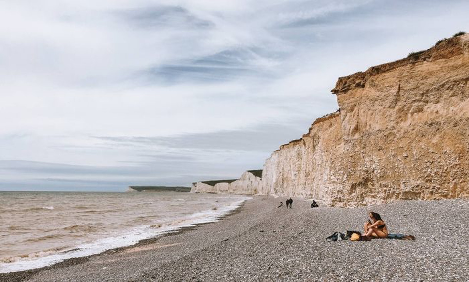 從Eastbourne到Seaford中間會經過Birling gap,是兩地之間的相對低點,建有一座樓梯可以直接下到底部的礫灘。( wilhelm攝) ( wilhelm攝)