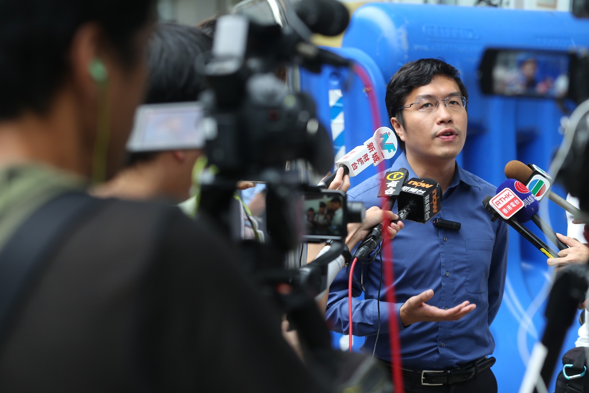 區諾軒認為反修例運動很多市民仍不斷上街，警方繼續政治拘捕無法解決問題。（蔡正邦攝）