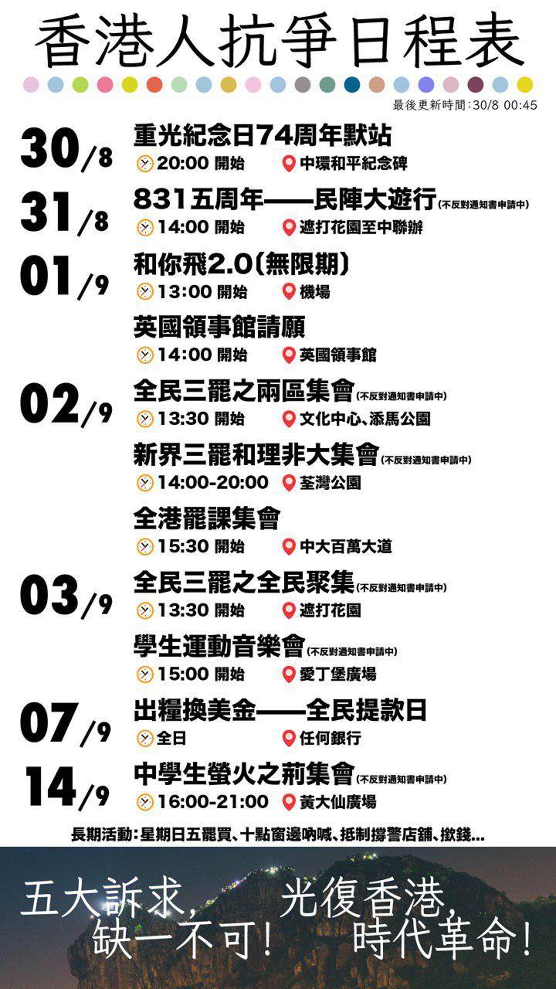 逃犯條例 9月暫無地區遊行申請罷課罷工 不合作成示威焦點 香港01 社會新聞